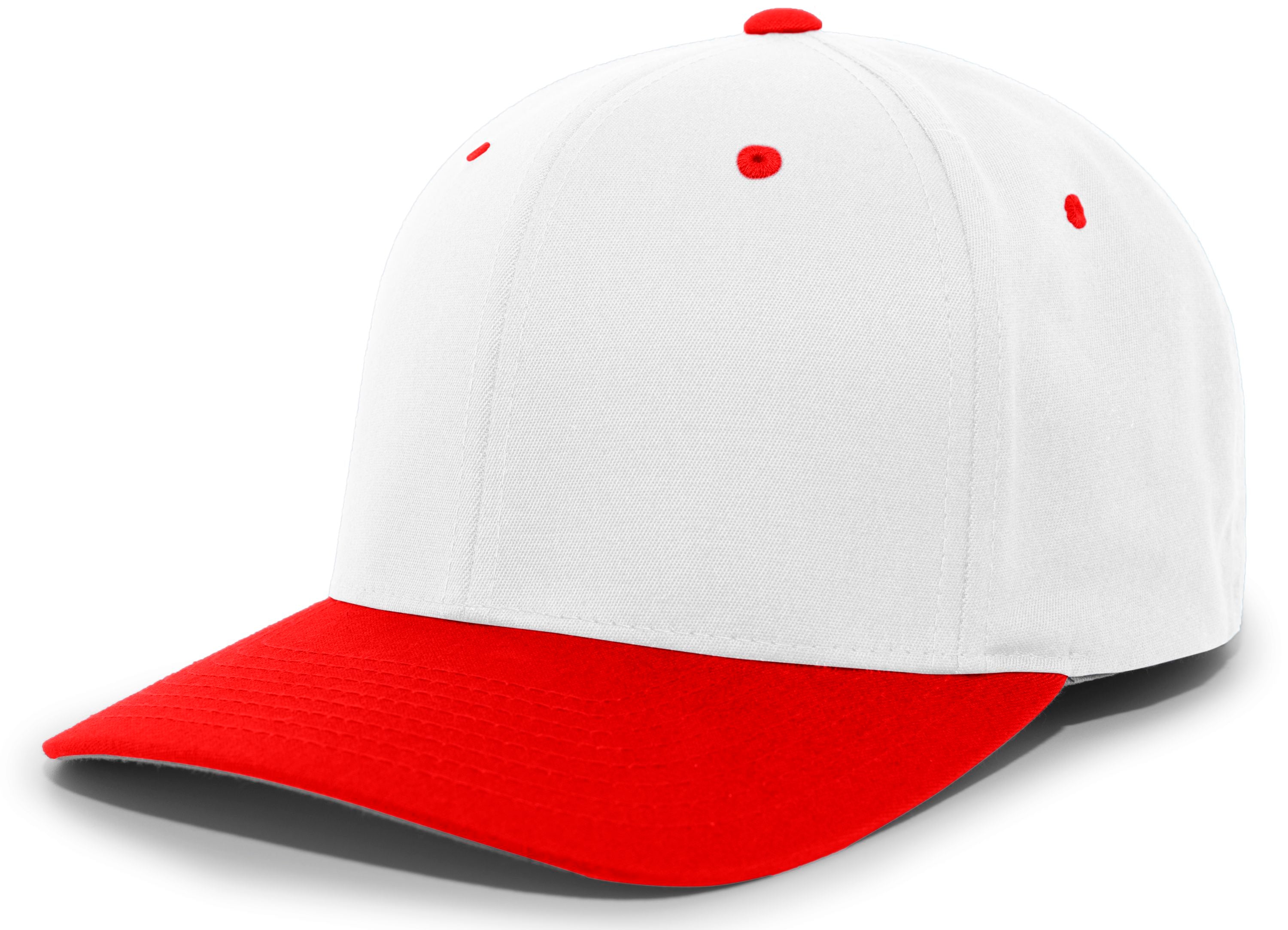 Twill Stretchfit Cap - XS - WHITE/RED