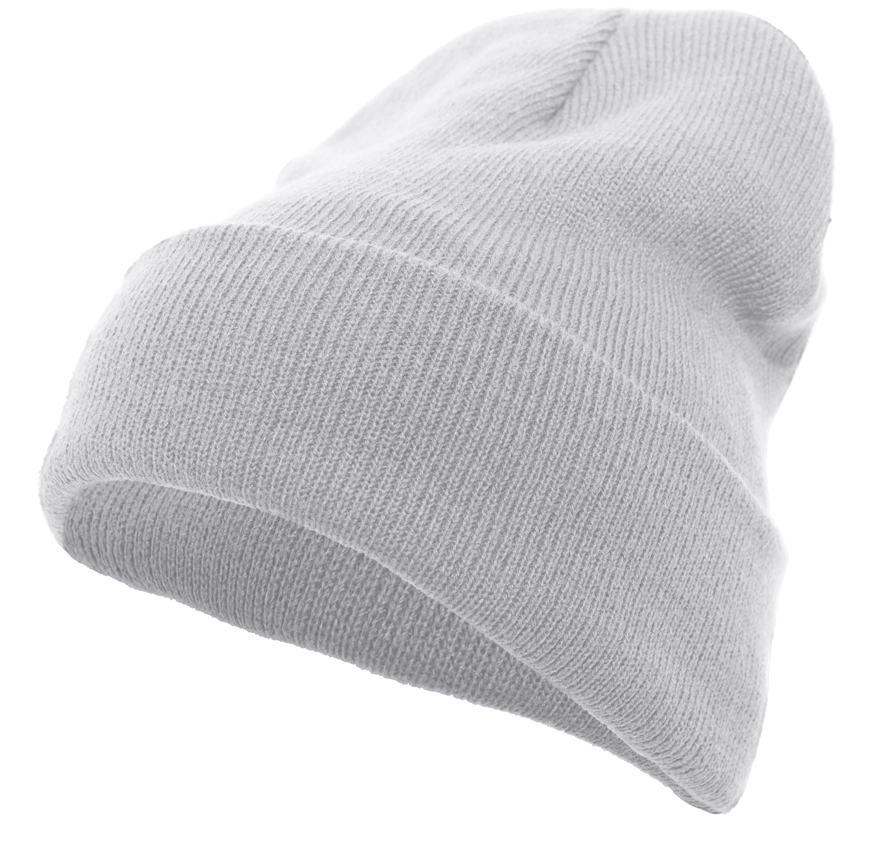 Knit Fold Over Beanie - OS - SILVER