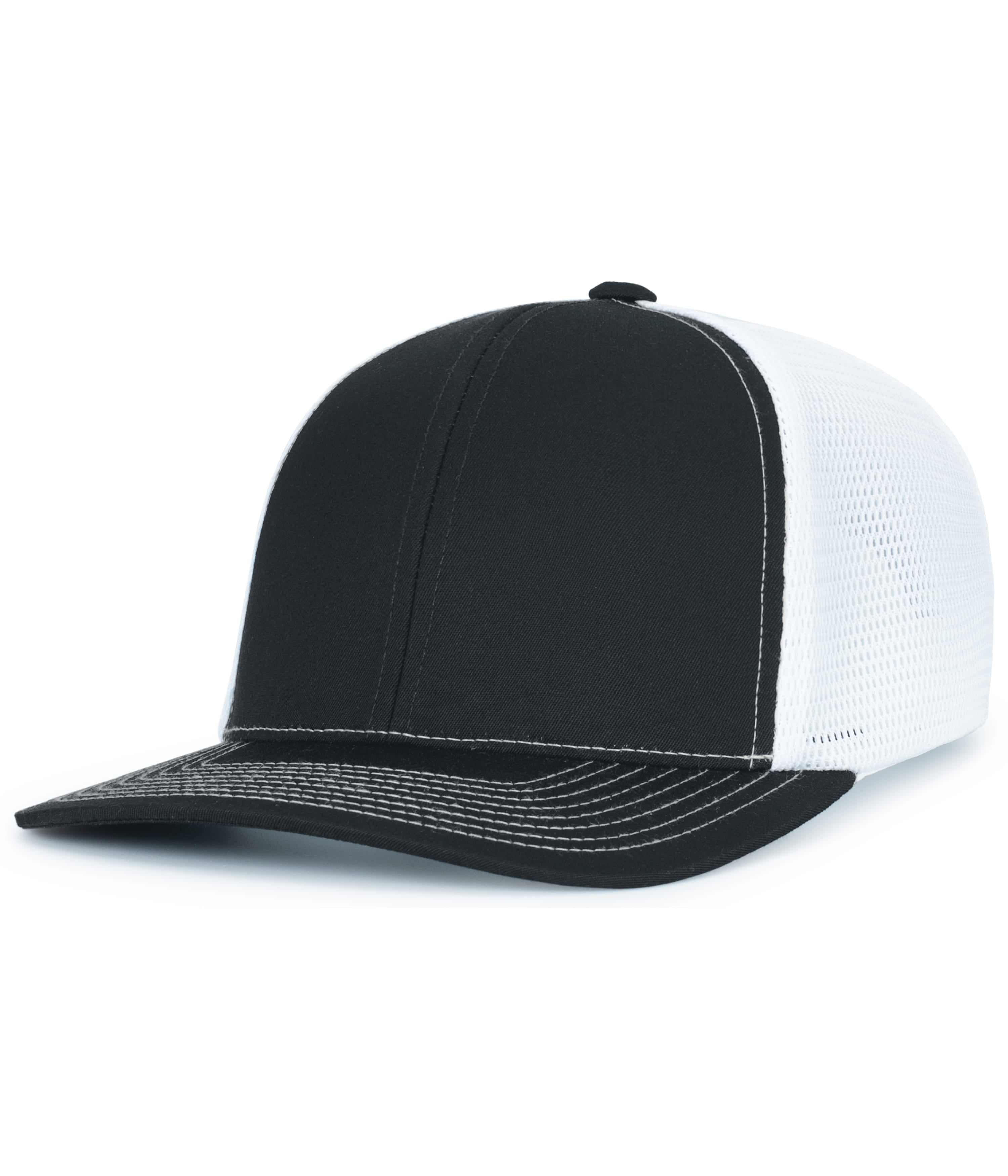 Contrast Stitch Trucker PacFlex Snapback Cap - OS - BLACK/WHITE/BLACK
