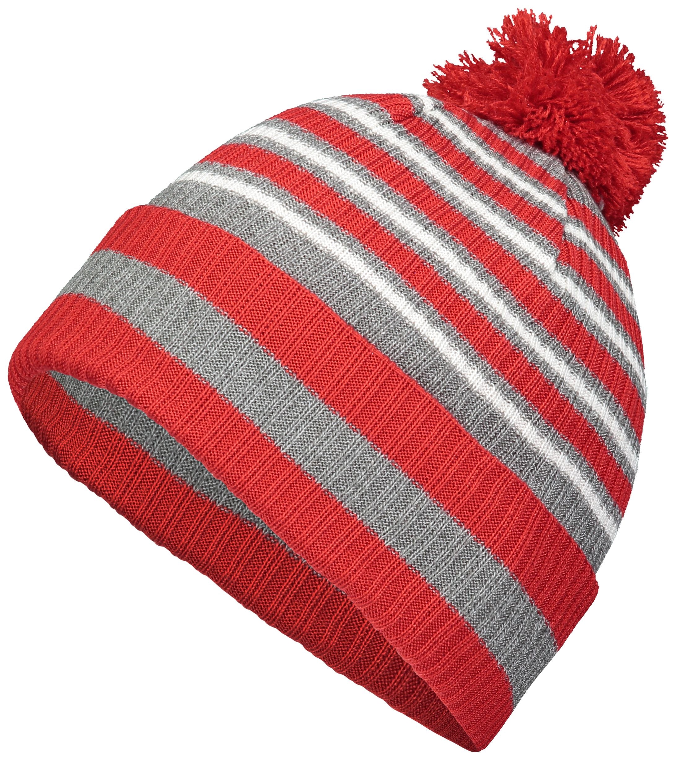 Spirit Pom Beanie - OS - RED/HEATHER GREY/WHITE