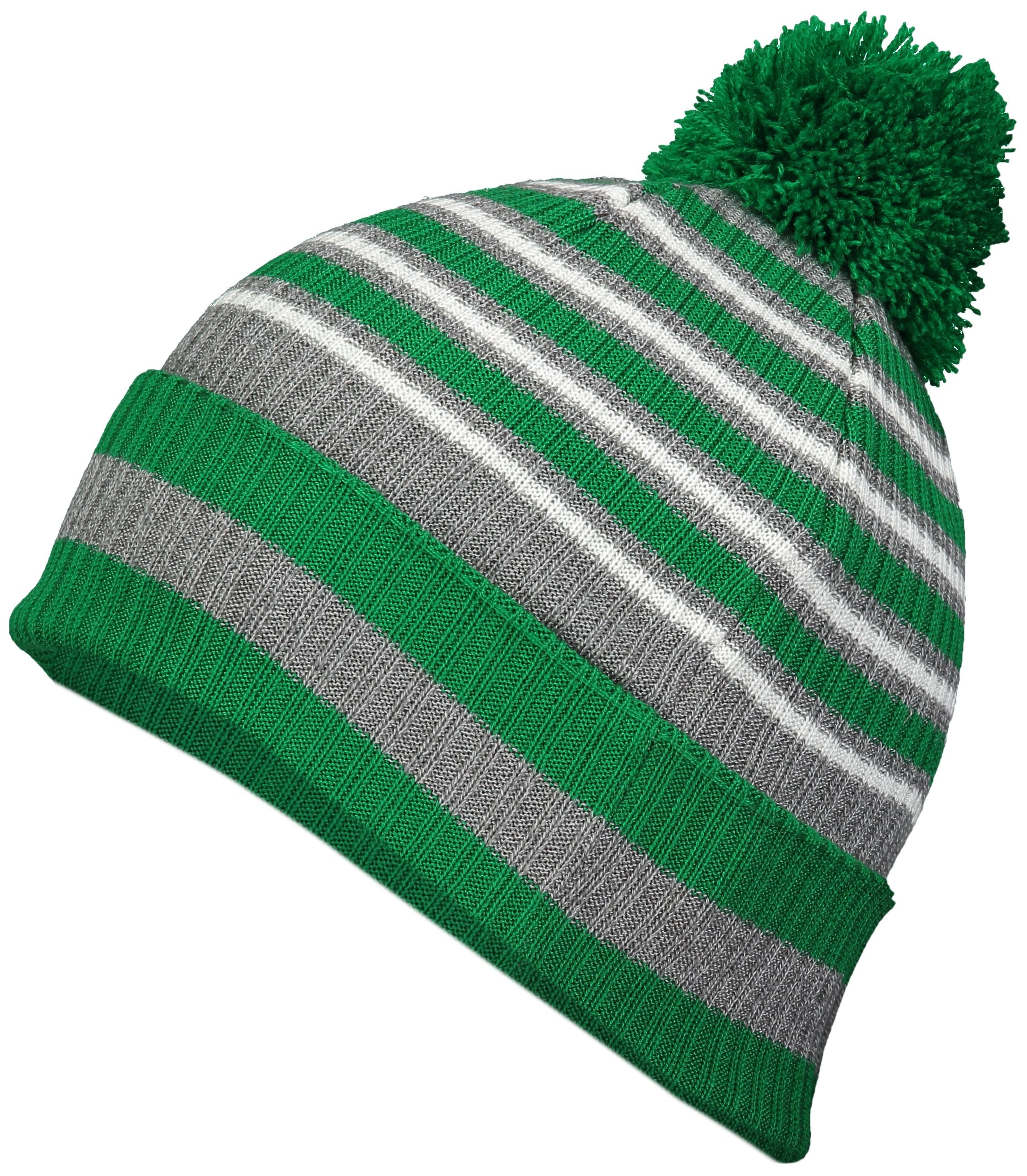 Spirit Pom Beanie - OS - KELLY/HEATHER GREY/WHITE