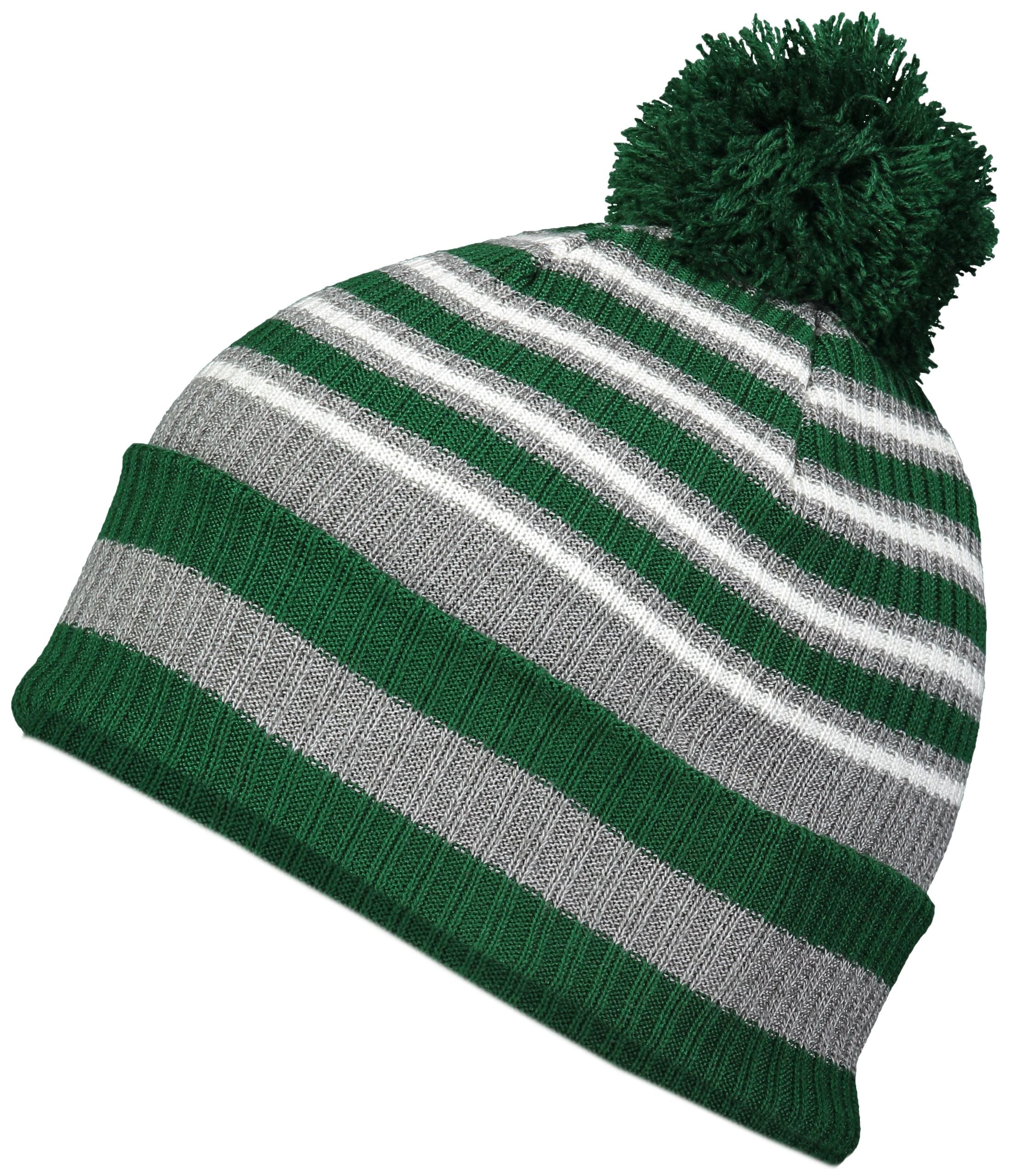 Spirit Pom Beanie - OS - DARK GREEN/HEATHER GREY/WHITE