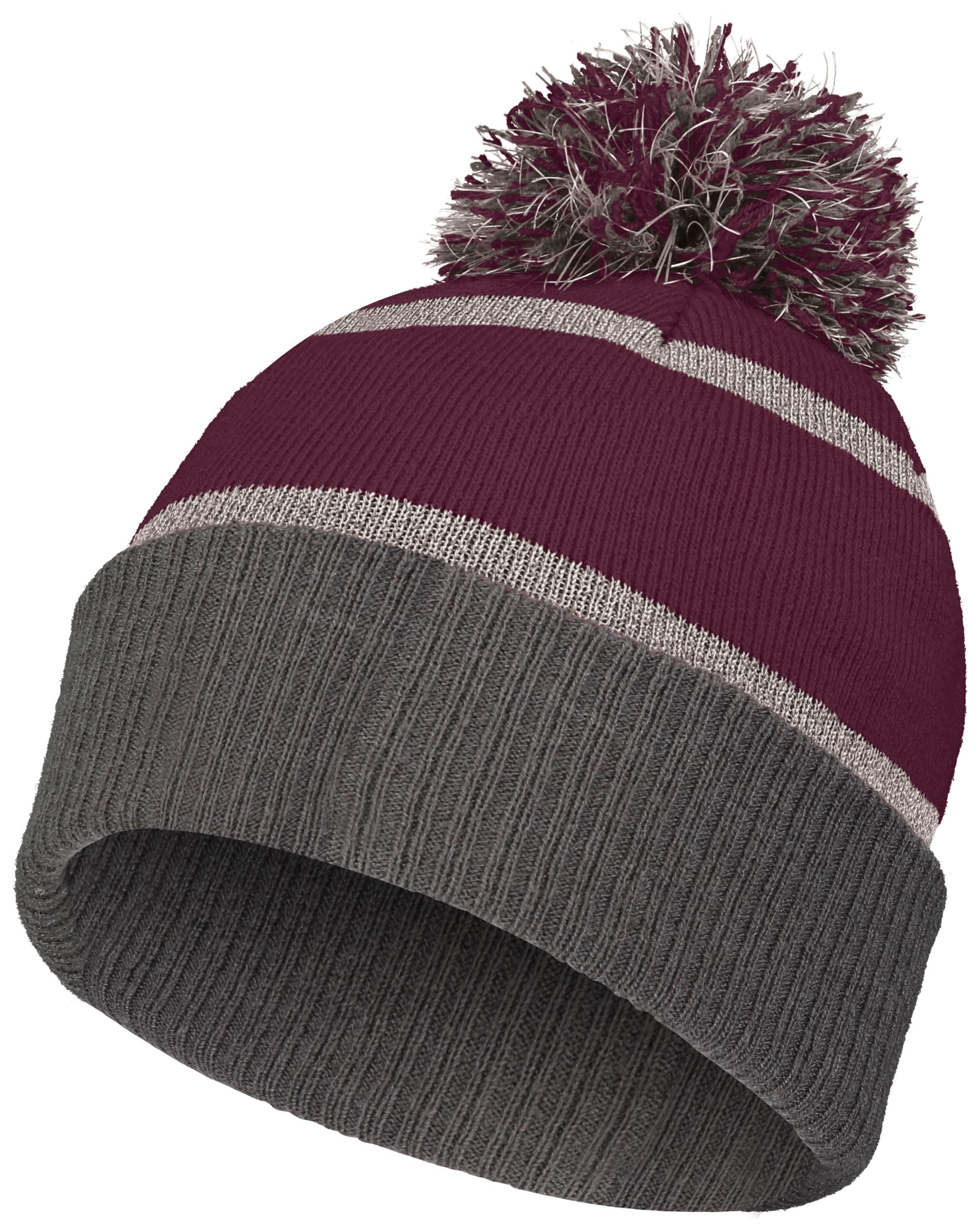 Reflective Beanie - OS - MAROON/CARBON