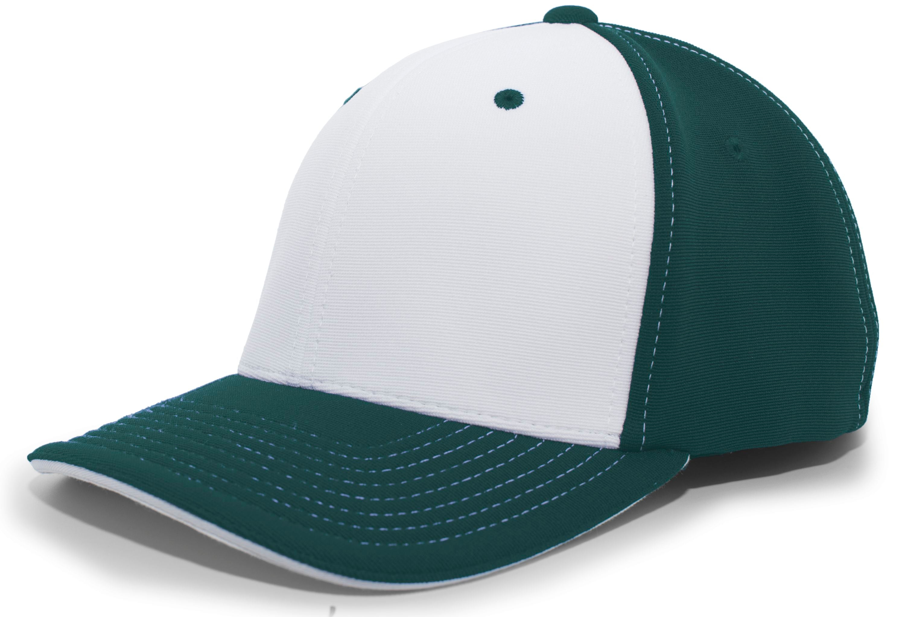 M2 Performance PacFlex Contrast Cap - XS - WHITE/DARK GREEN/DARK GREEN