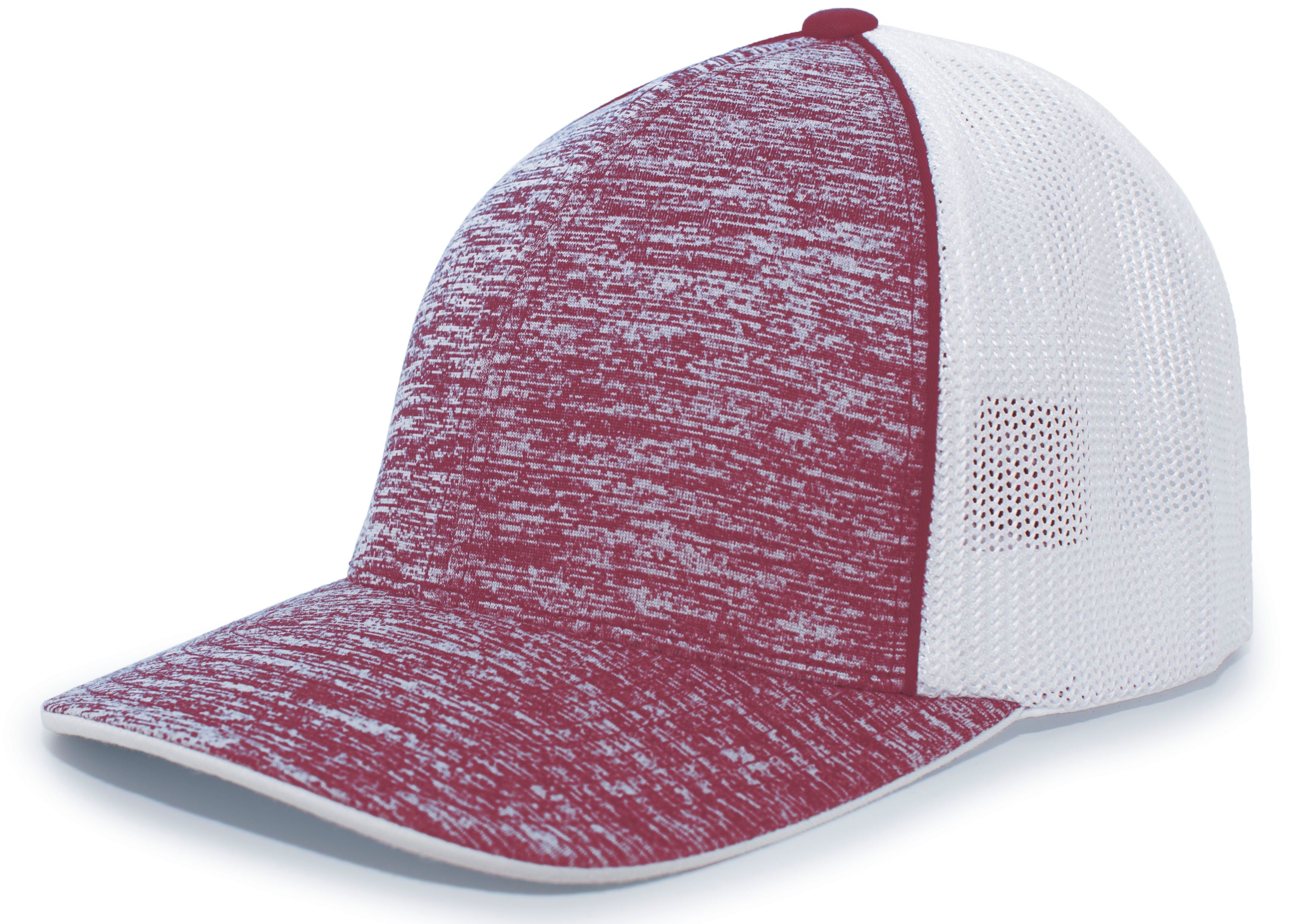 Aggressive Heather Trucker PacFlex Cap - XS - MAROON HEATHER/WHITE/MAROON HEATHER