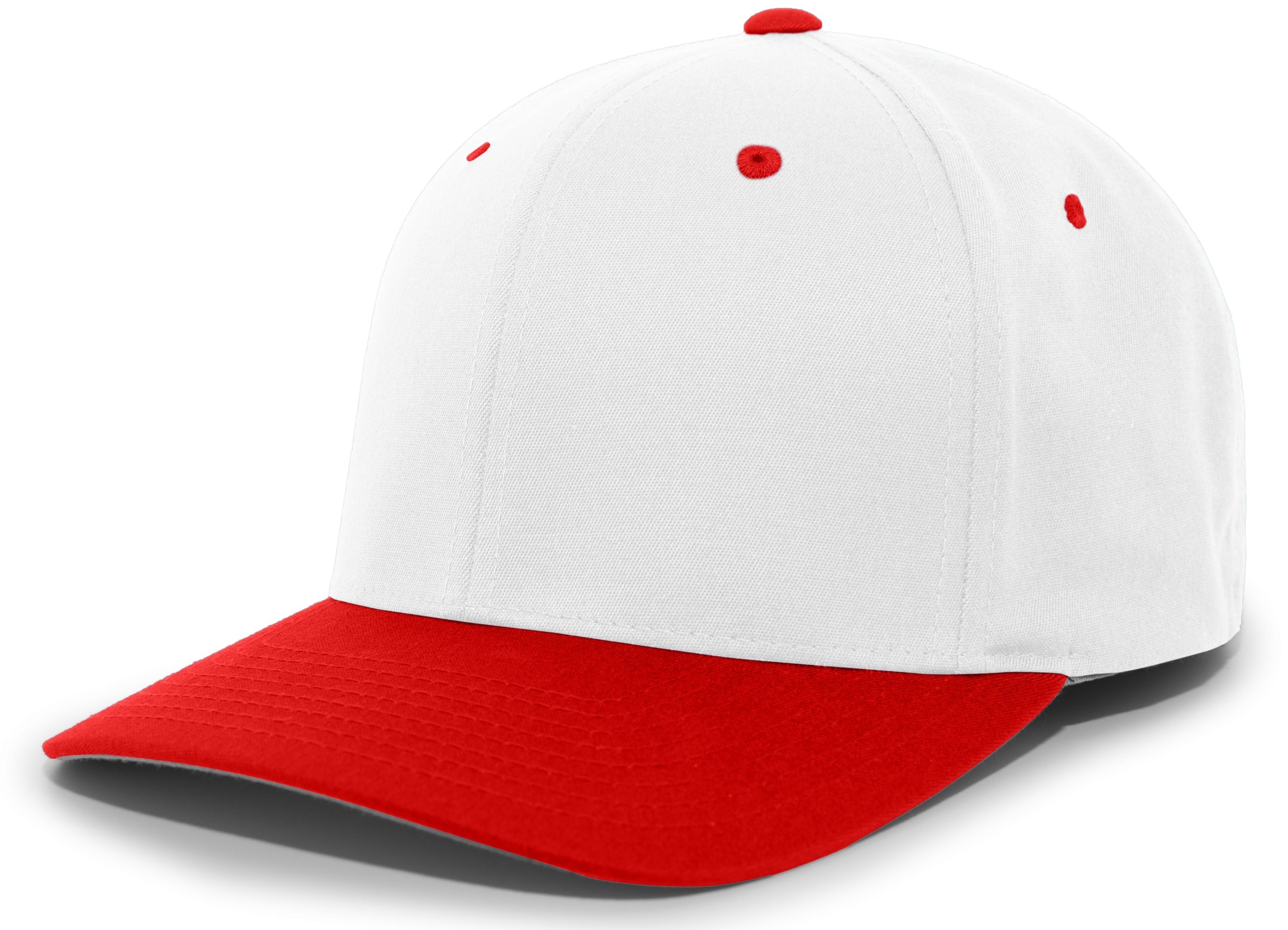 Twill Stretchfit Cap - XS - WHITE/RED