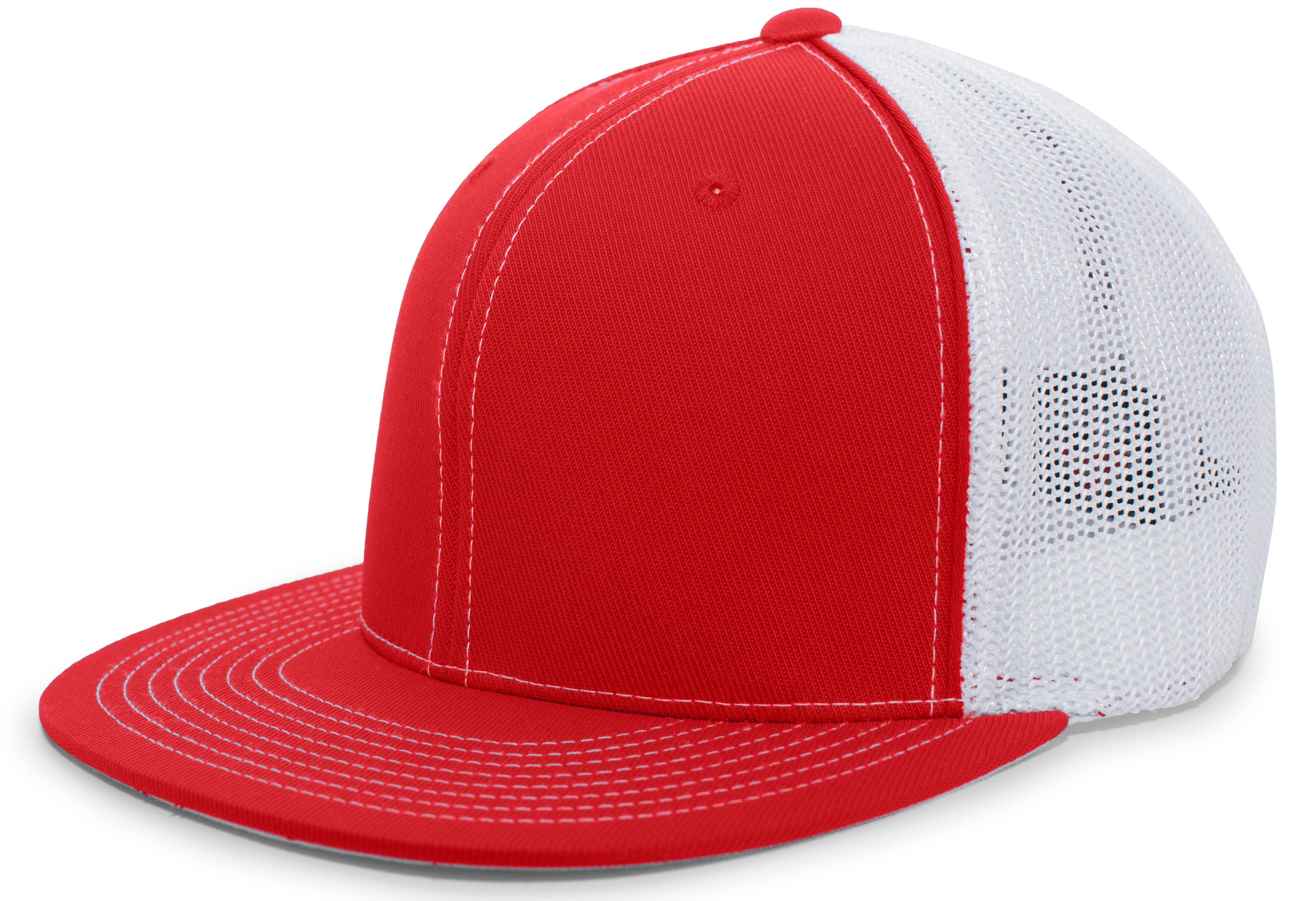 D-Series Trucker PacFlex Cap - XS - RED/WHITE/RED