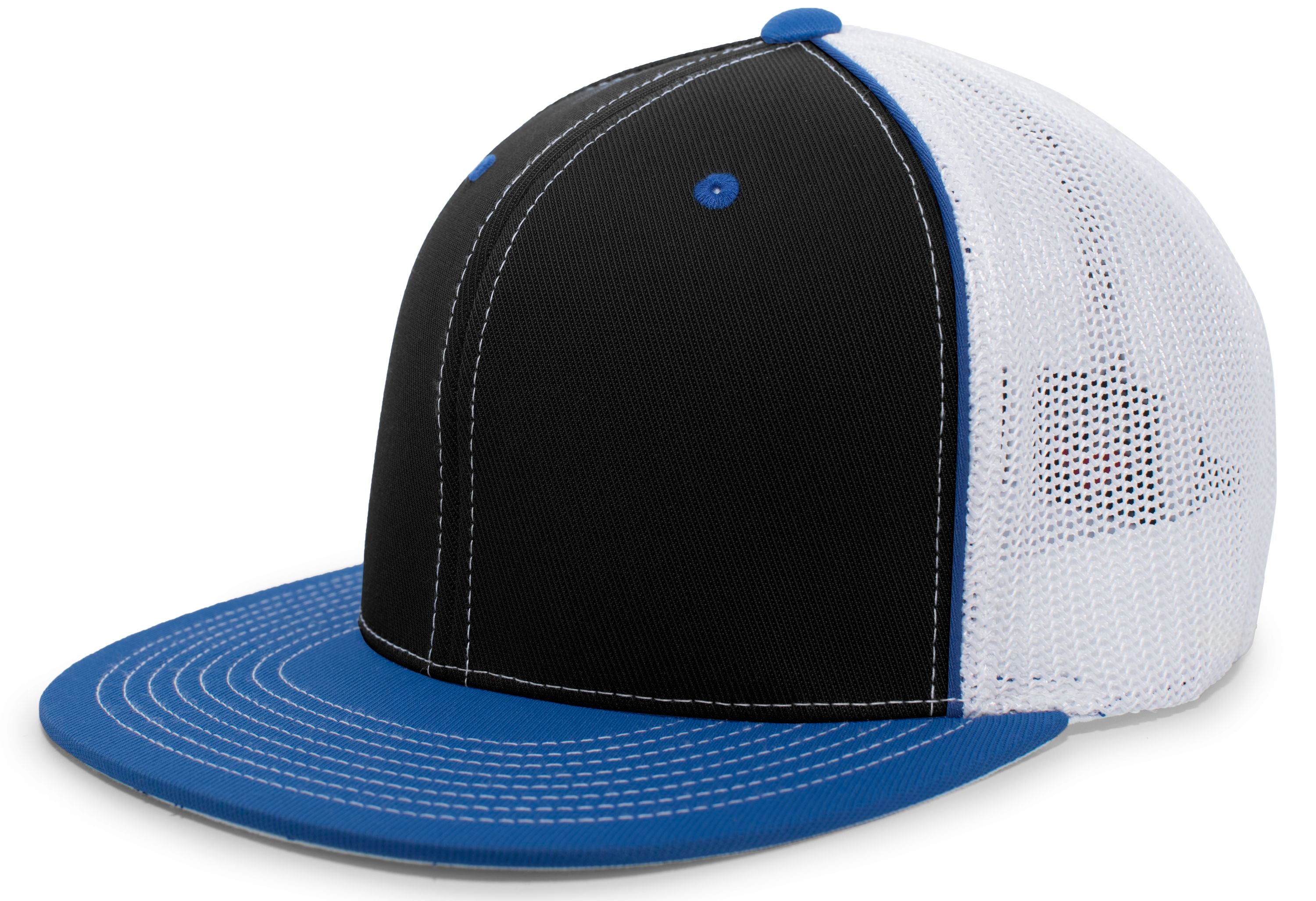 D-Series Trucker PacFlex Cap - XS - BLACK/WHITE/ROYAL
