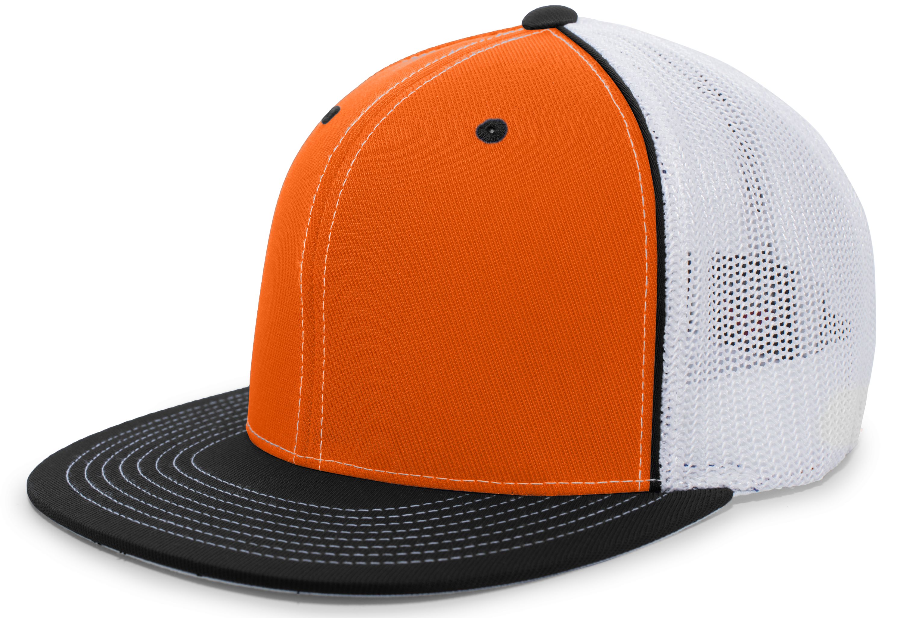 D-Series Trucker PacFlex Cap - XS - ORANGE/WHITE/BLACK