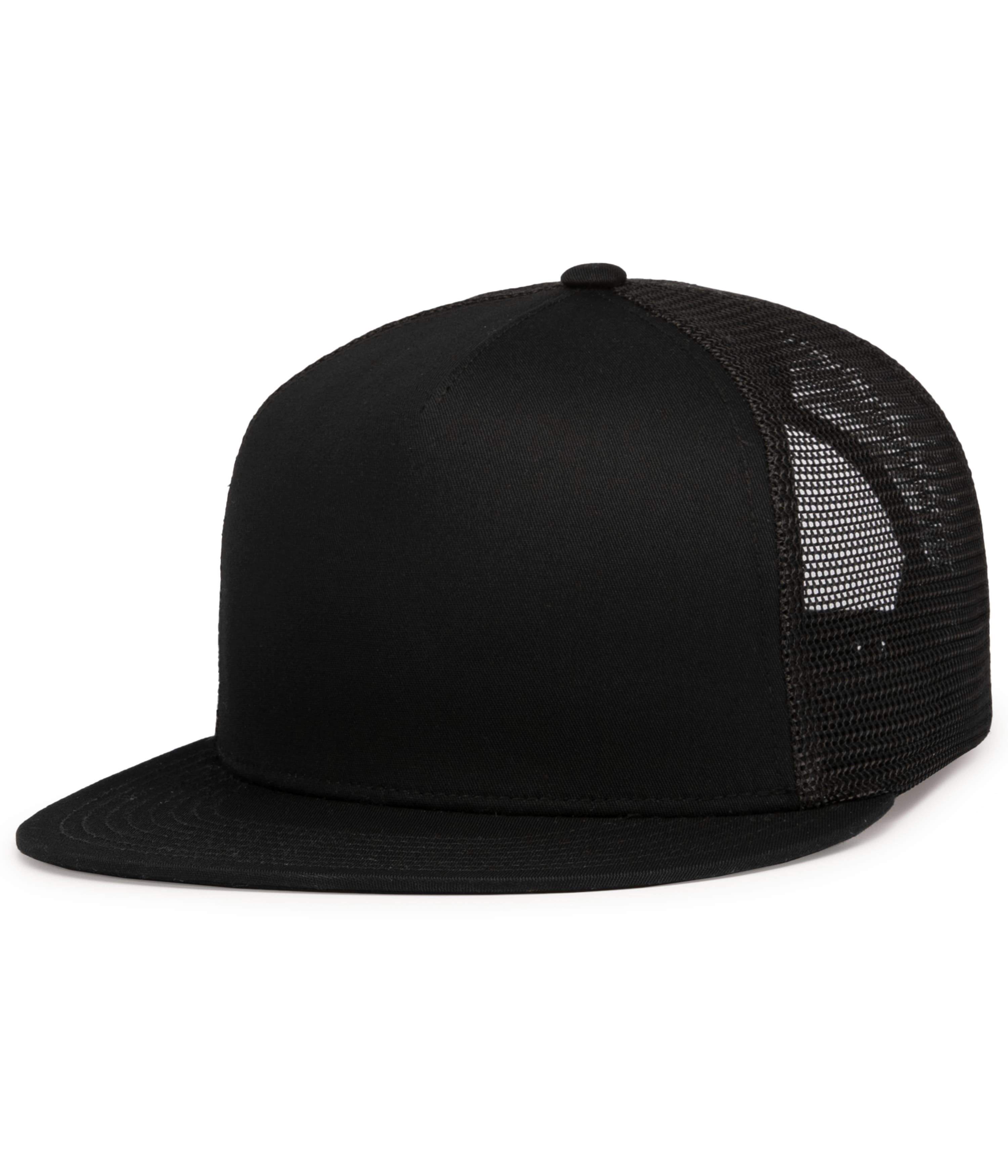 D-SERIES 5-PANEL TRUCKER SNAPBACK CAP - OS - BLACK