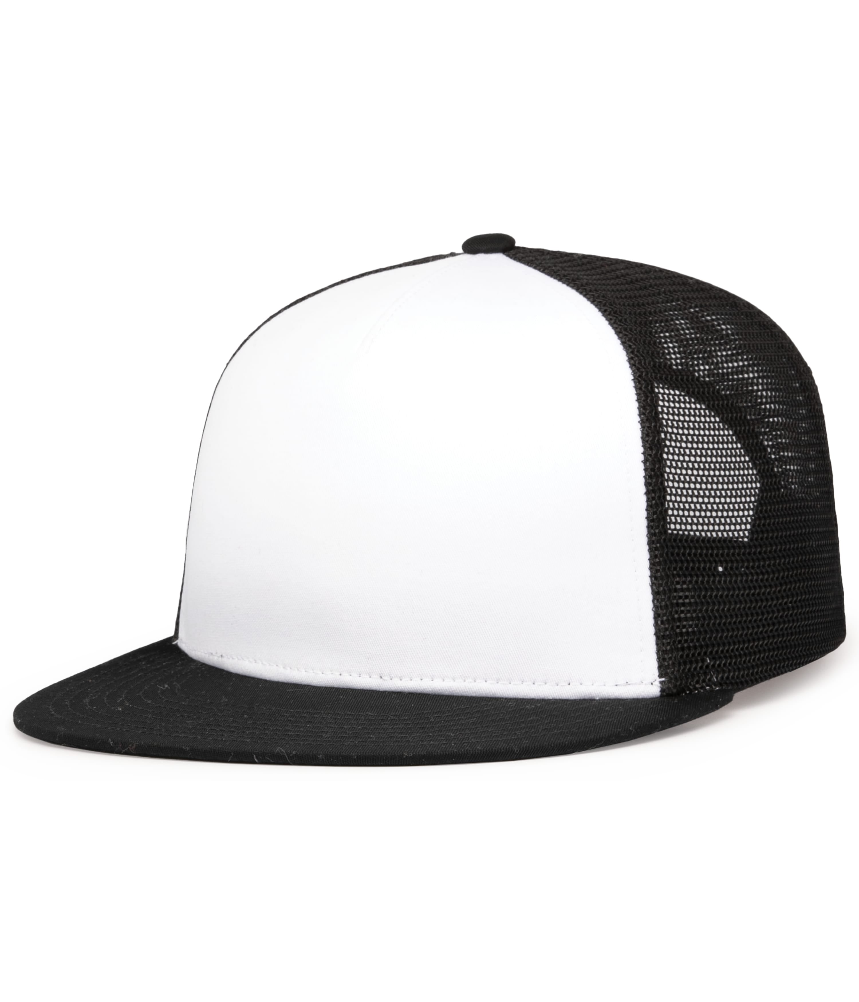 D-SERIES 5-PANEL TRUCKER SNAPBACK CAP - OS - WHITE/BLACK/BLACK