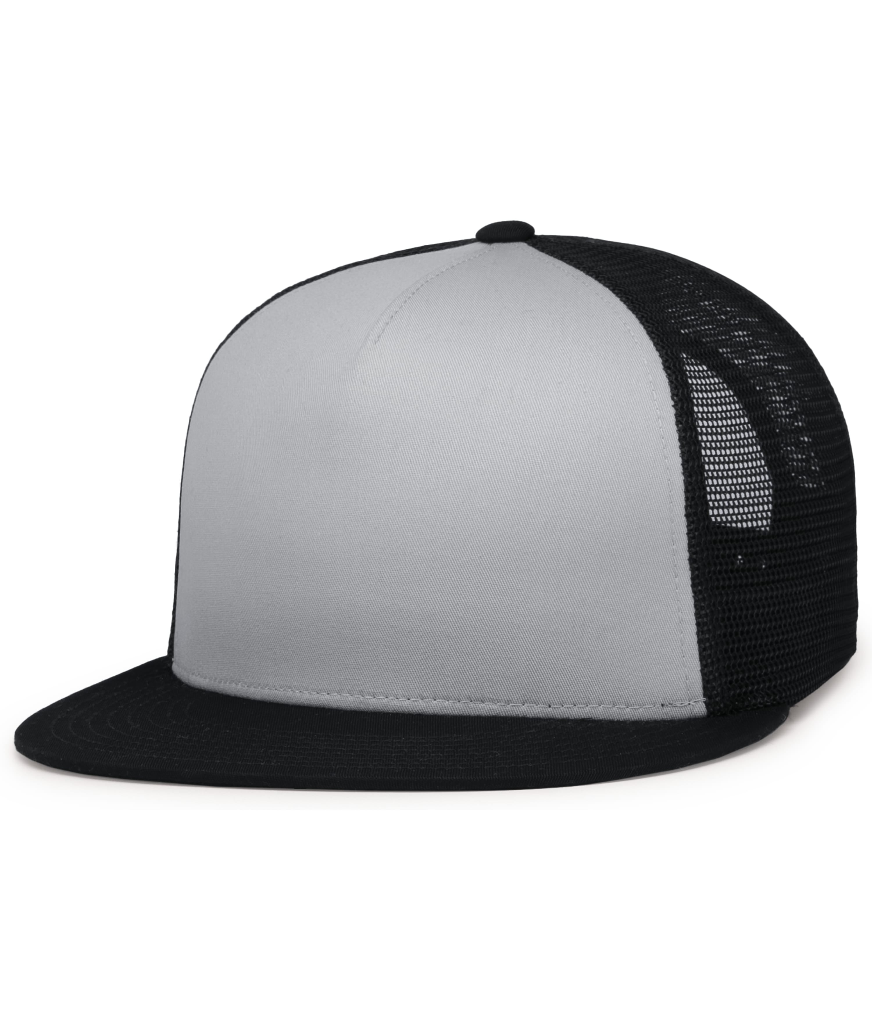 D-SERIES 5-PANEL TRUCKER SNAPBACK CAP - OS - SILVER/BLACK/BLACK