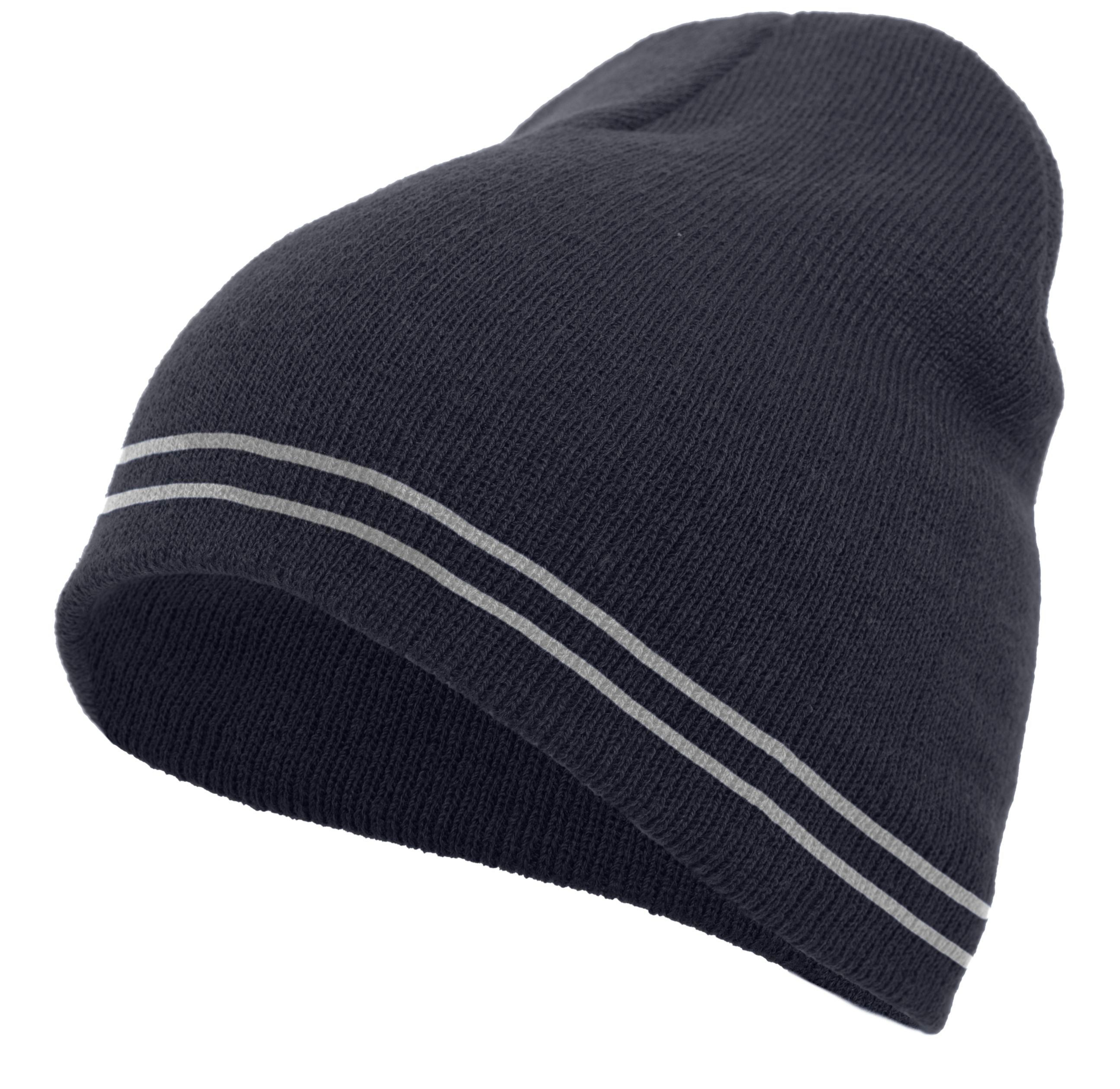 Basic Knit Beanie - OS - NAVY/WHITE