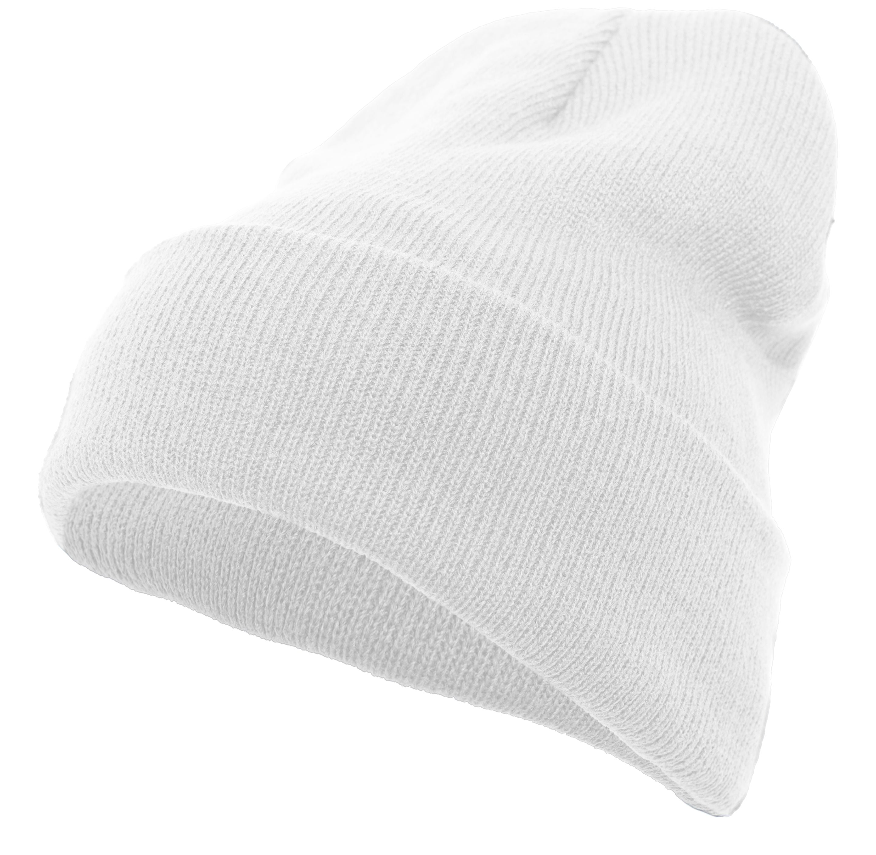 Knit Fold Over Beanie - OS - WHITE