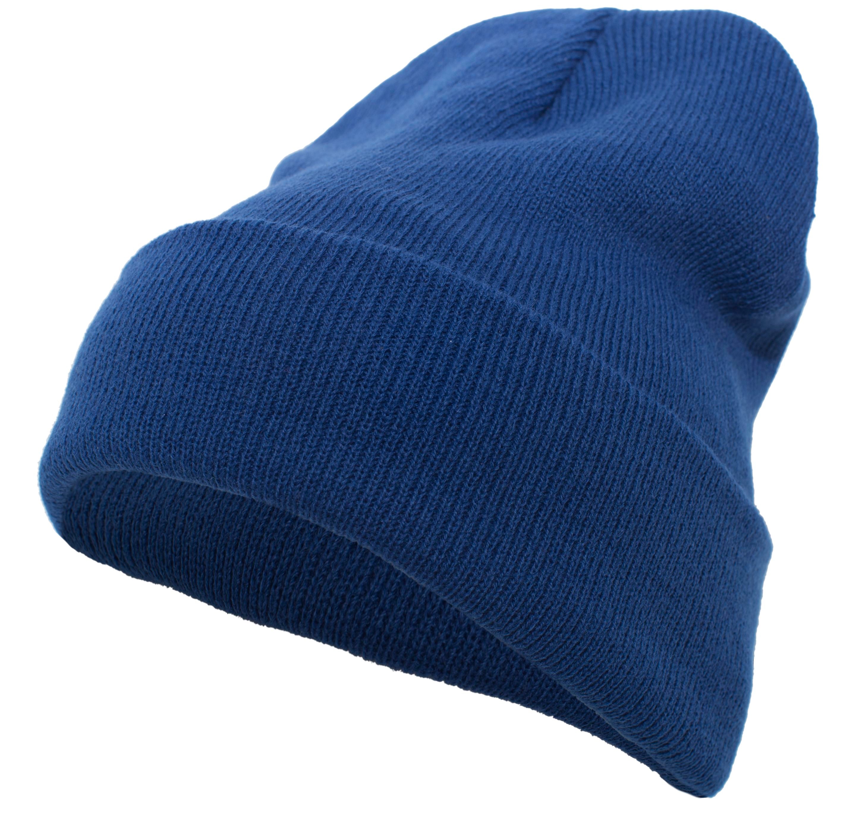 Knit Fold Over Beanie - OS - ROYAL