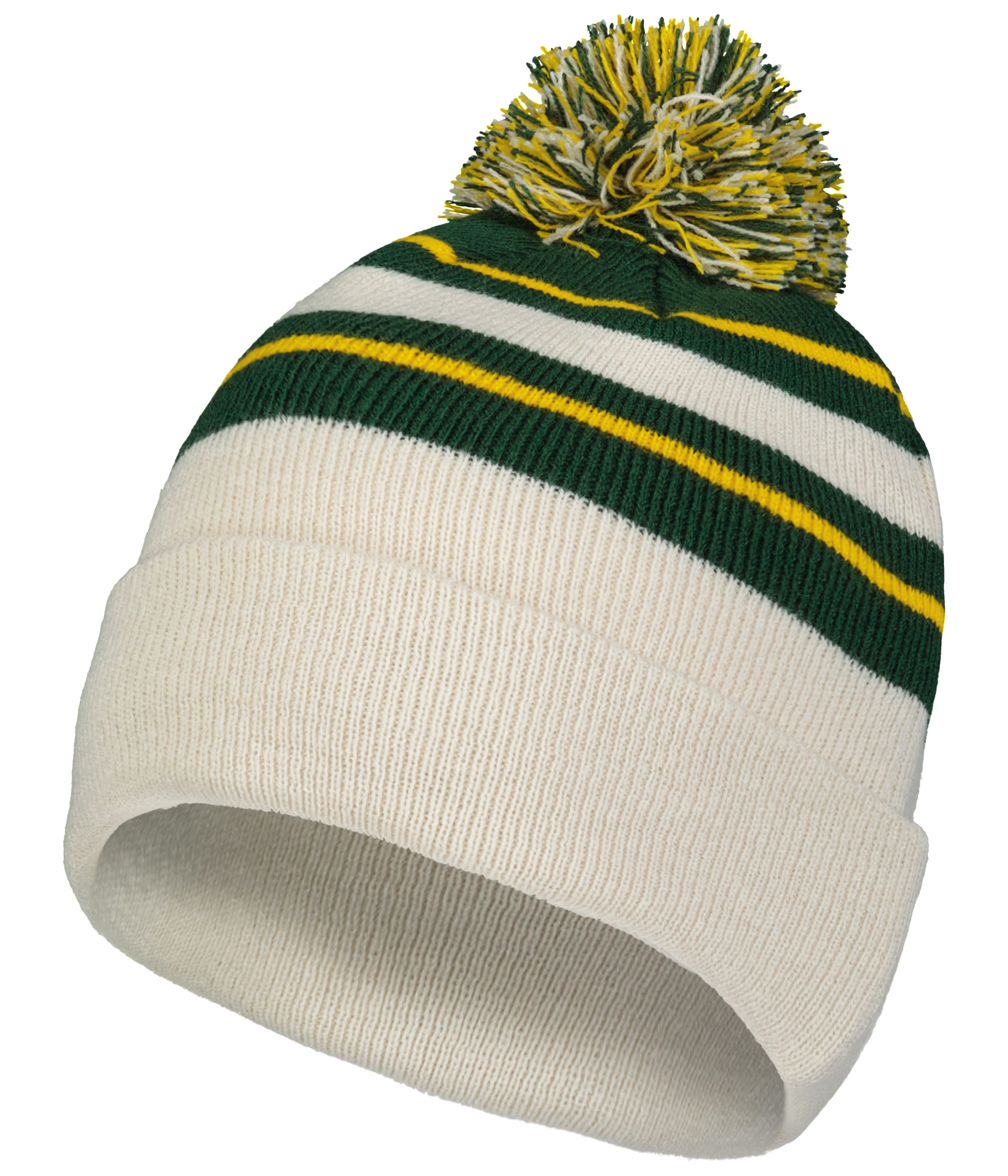 Knit Fold Over Pom-Pom Beanie - OS - B19B