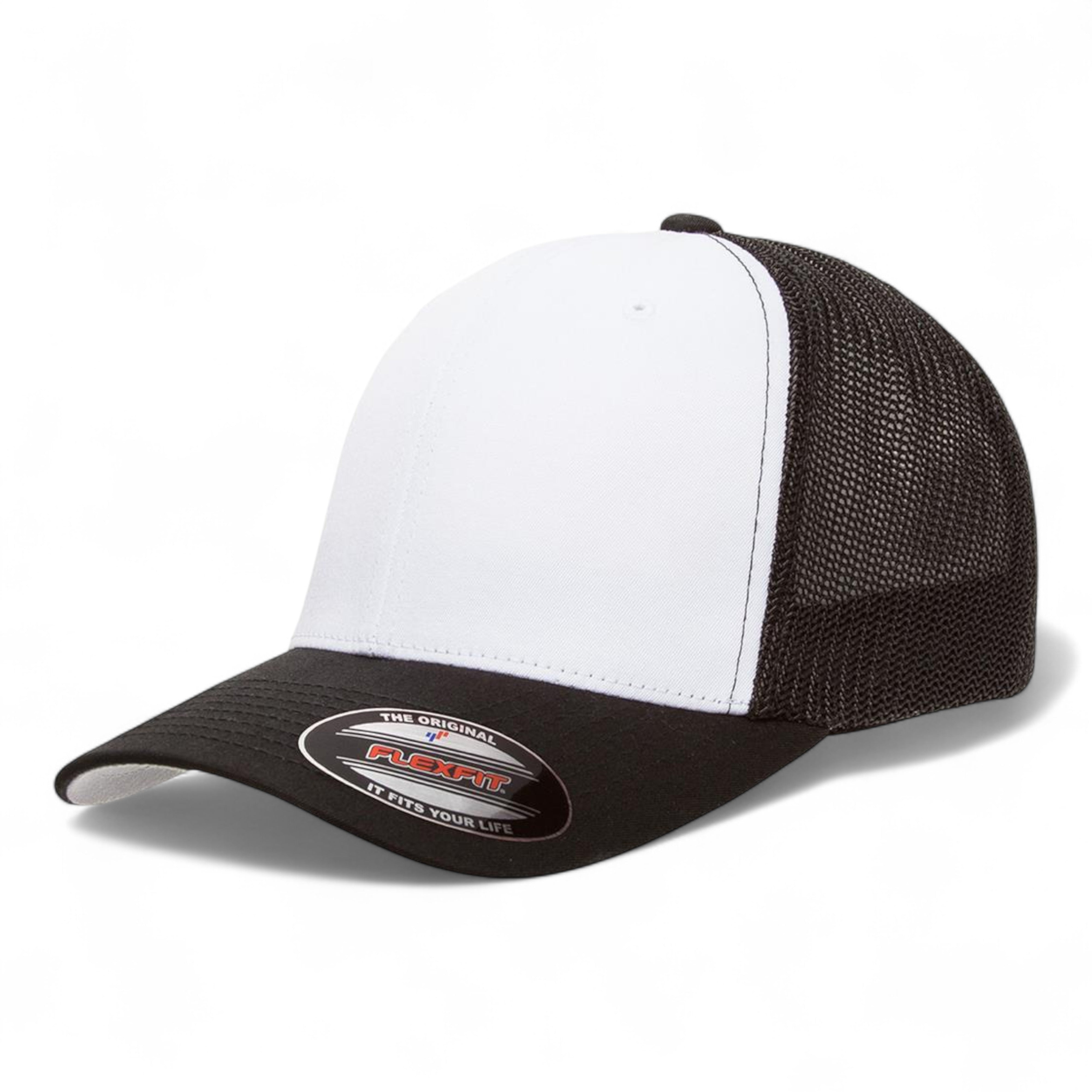 Flexfit 6511 Trucker Cap - Black/ White/ Black