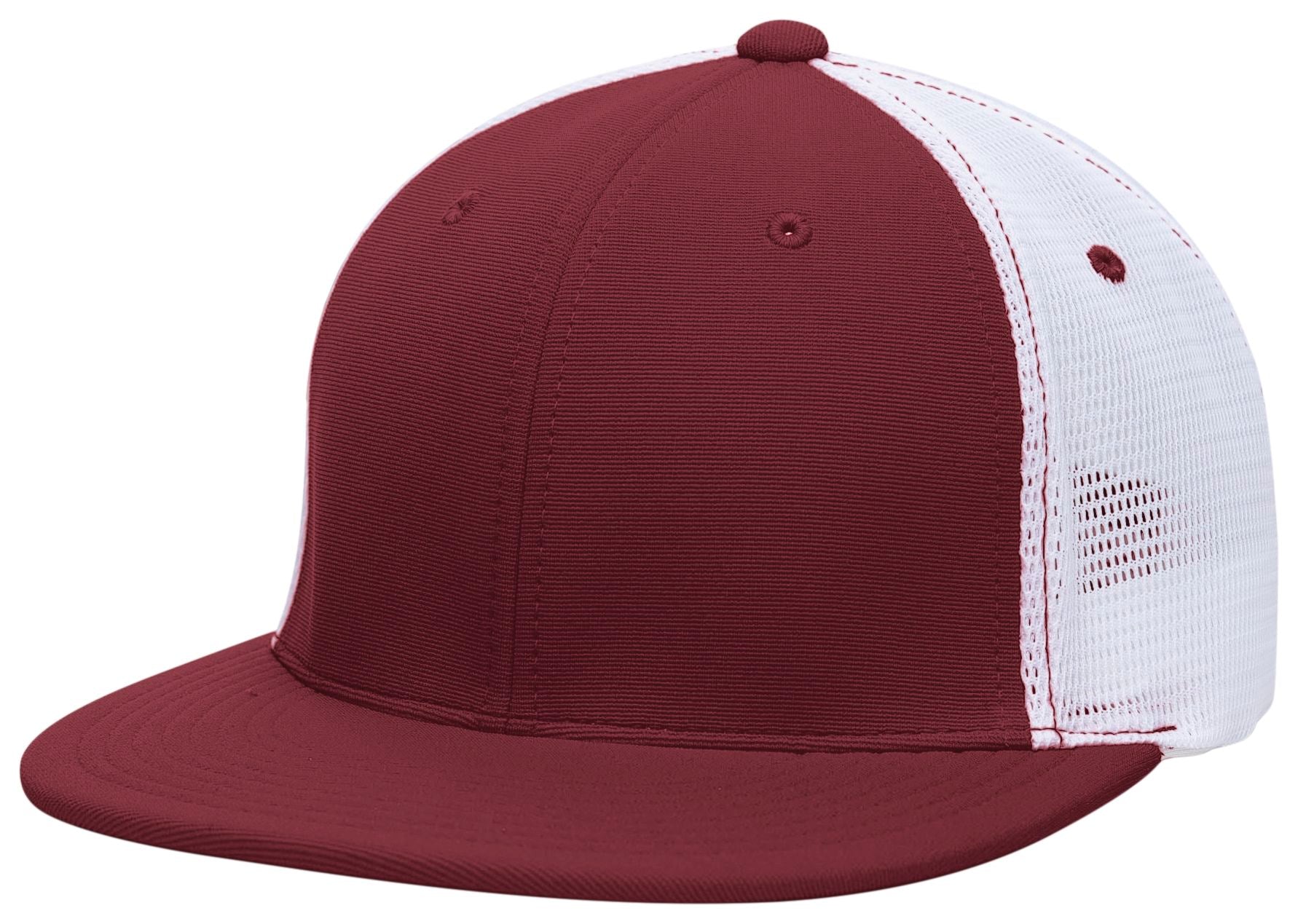 Premium M2 Performance Trucker Flexfit® Cap - XS - MAROON/WHITE/MAROON