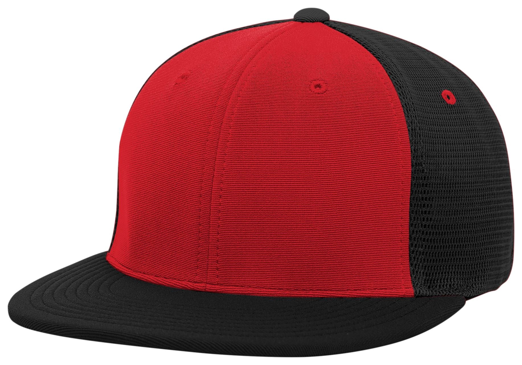 Premium M2 Performance Trucker Flexfit® Cap - XS - RED/BLACK/BLACK