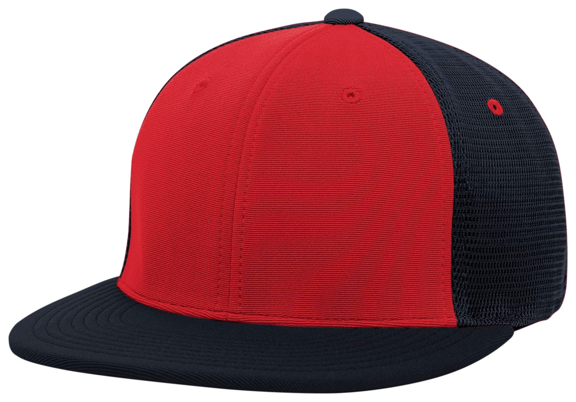 Premium M2 Performance Trucker Flexfit® Cap - XS - RED/NAVY/NAVY