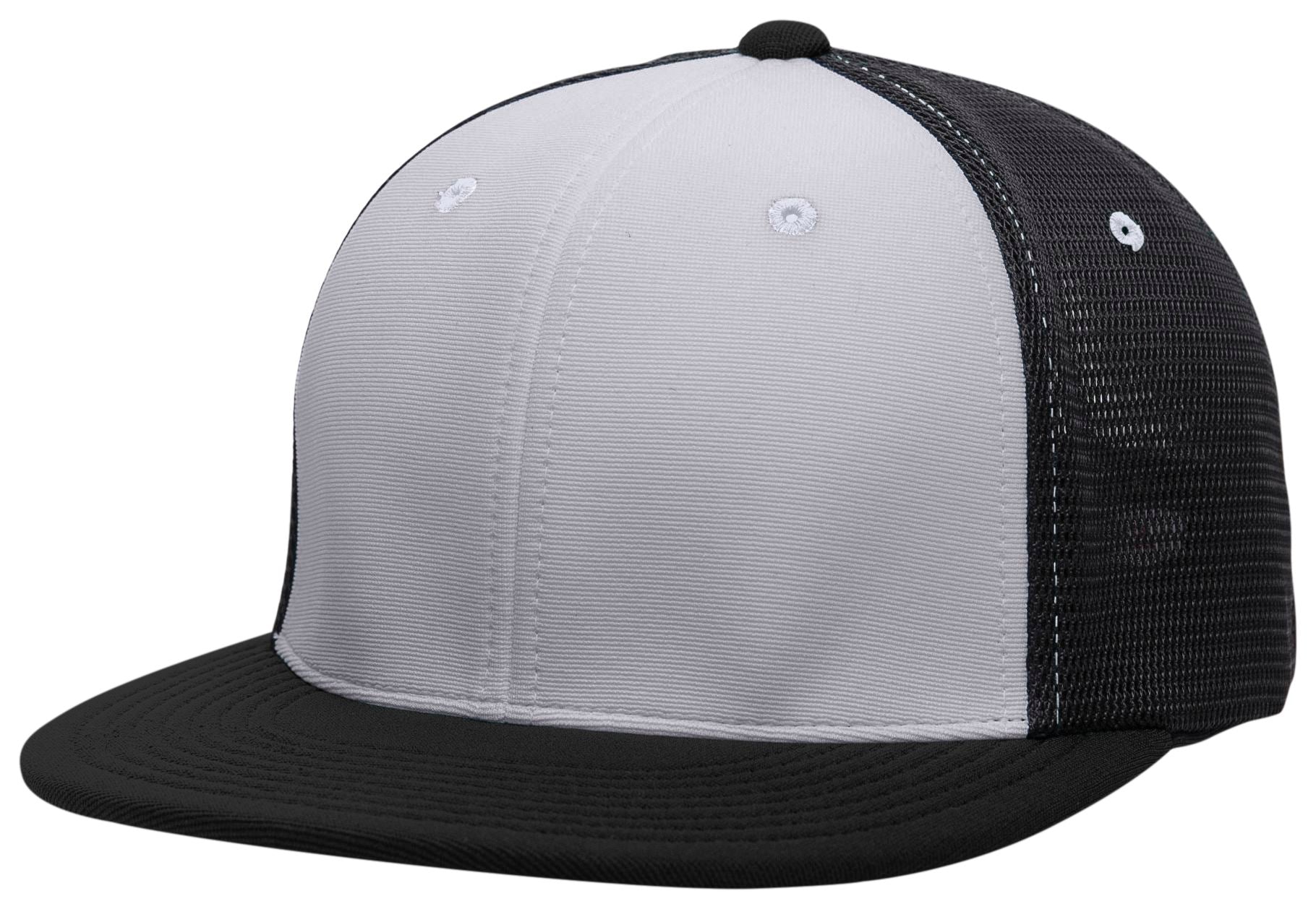 Premium M2 Performance Trucker Flexfit® Cap - XS - SILVER/BLACK/BLACK