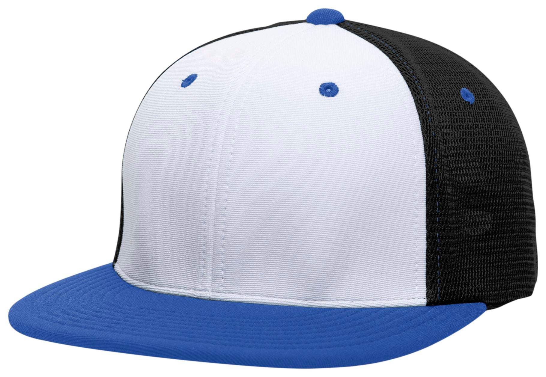 Premium M2 Performance Trucker Flexfit® Cap - XS - WHITE/BLACK/ROYAL