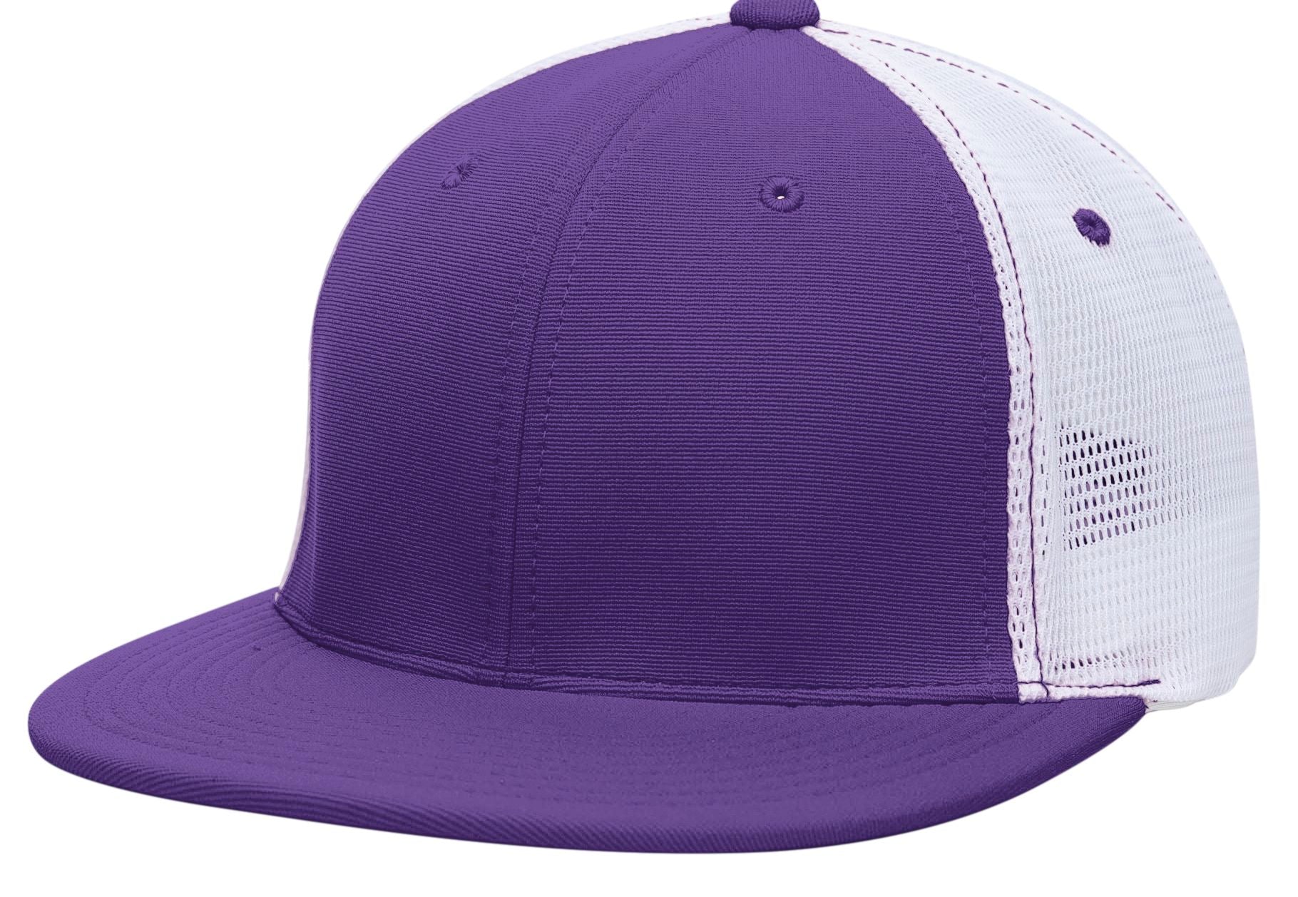 Premium M2 Performance Trucker Flexfit® Cap - XS - PURPLE/WHITE/PURPLE
