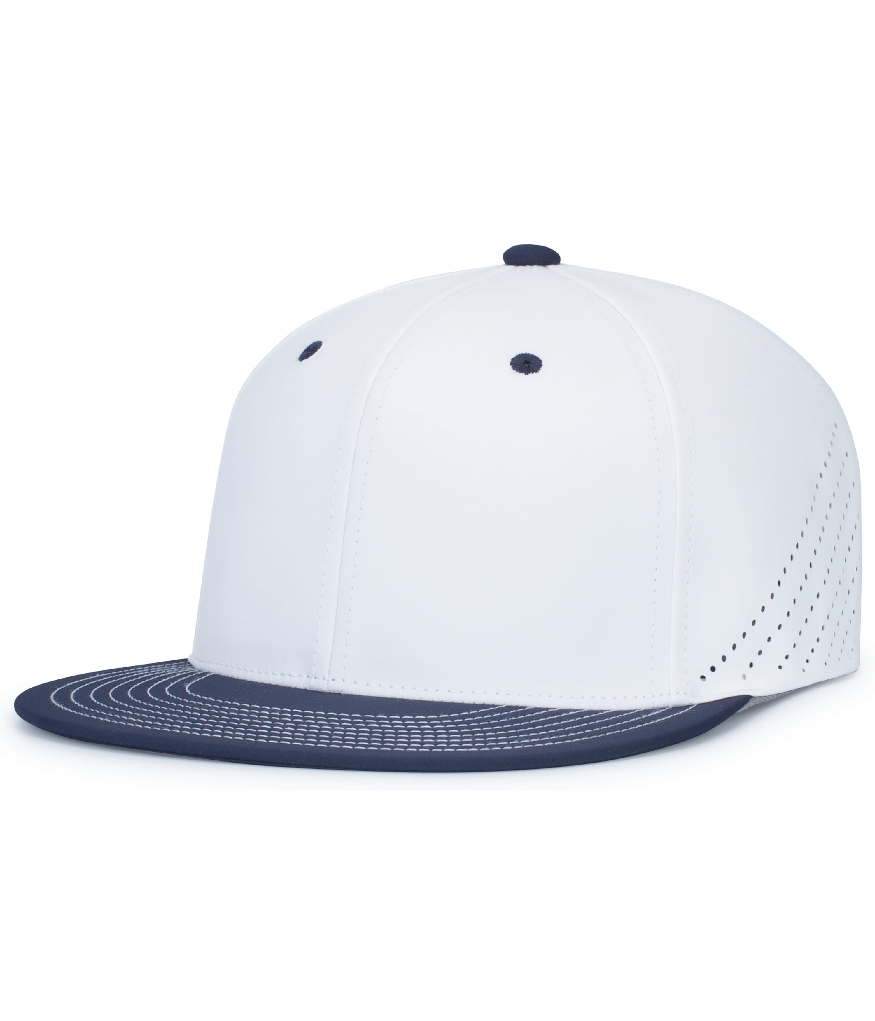 Premium Lightweight Perforated PacFlex Cap Powered by Coolcore® - XS - WHITE/NAVY