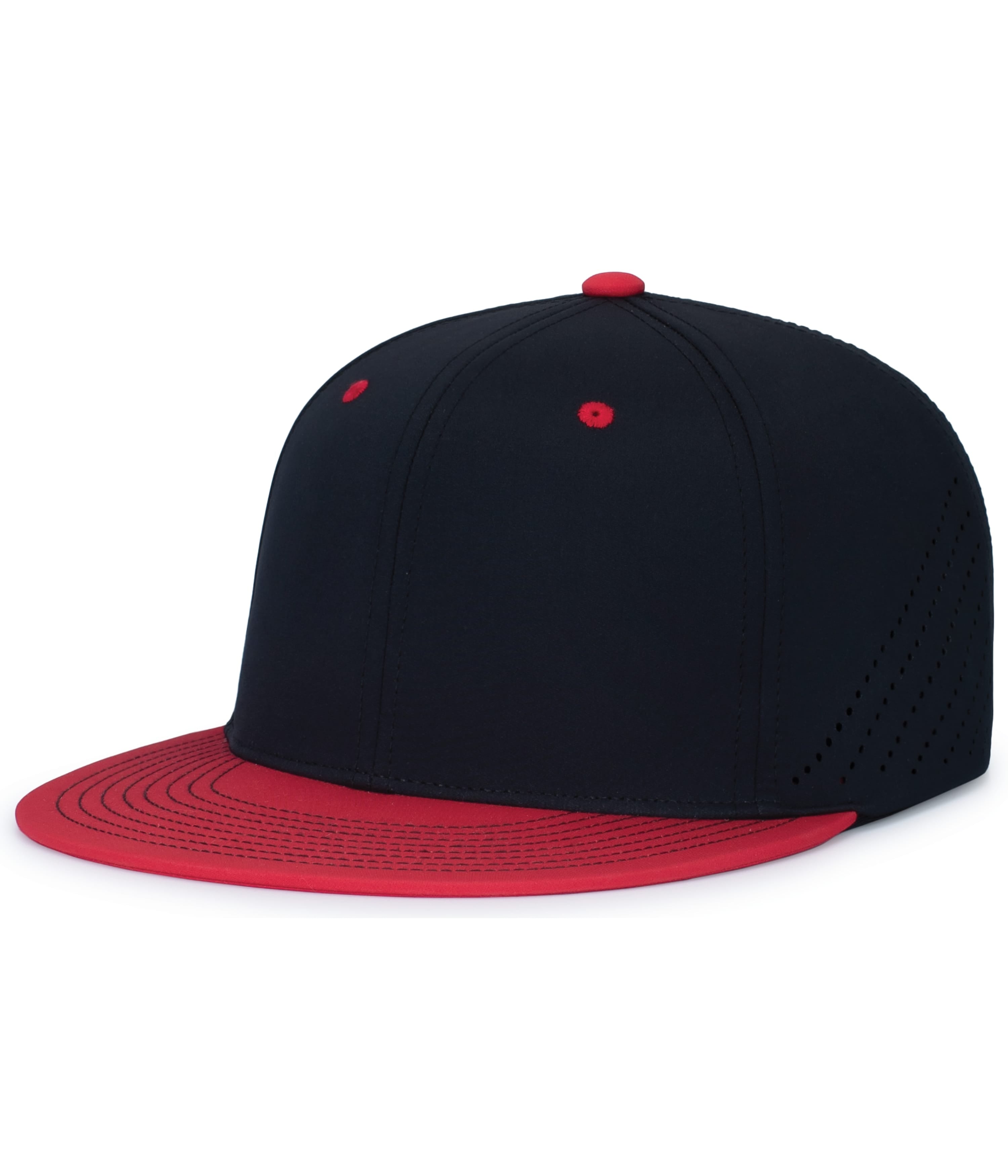 Premium Lightweight Perforated PacFlex Cap Powered by Coolcore® - XS - BLACK/RED