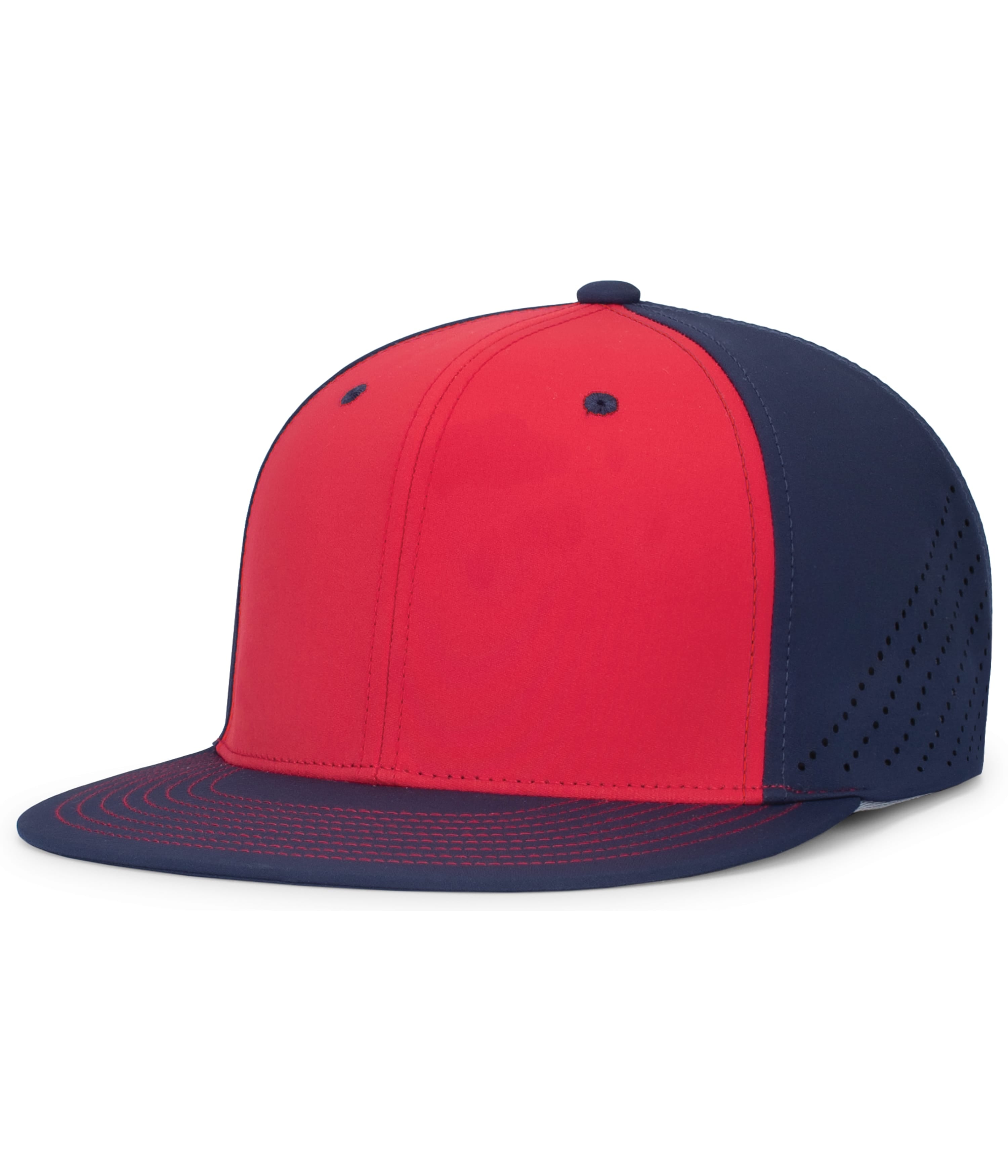 Premium Lightweight Perforated PacFlex Cap Powered by Coolcore® - XS - RED/NAVY/NAVY