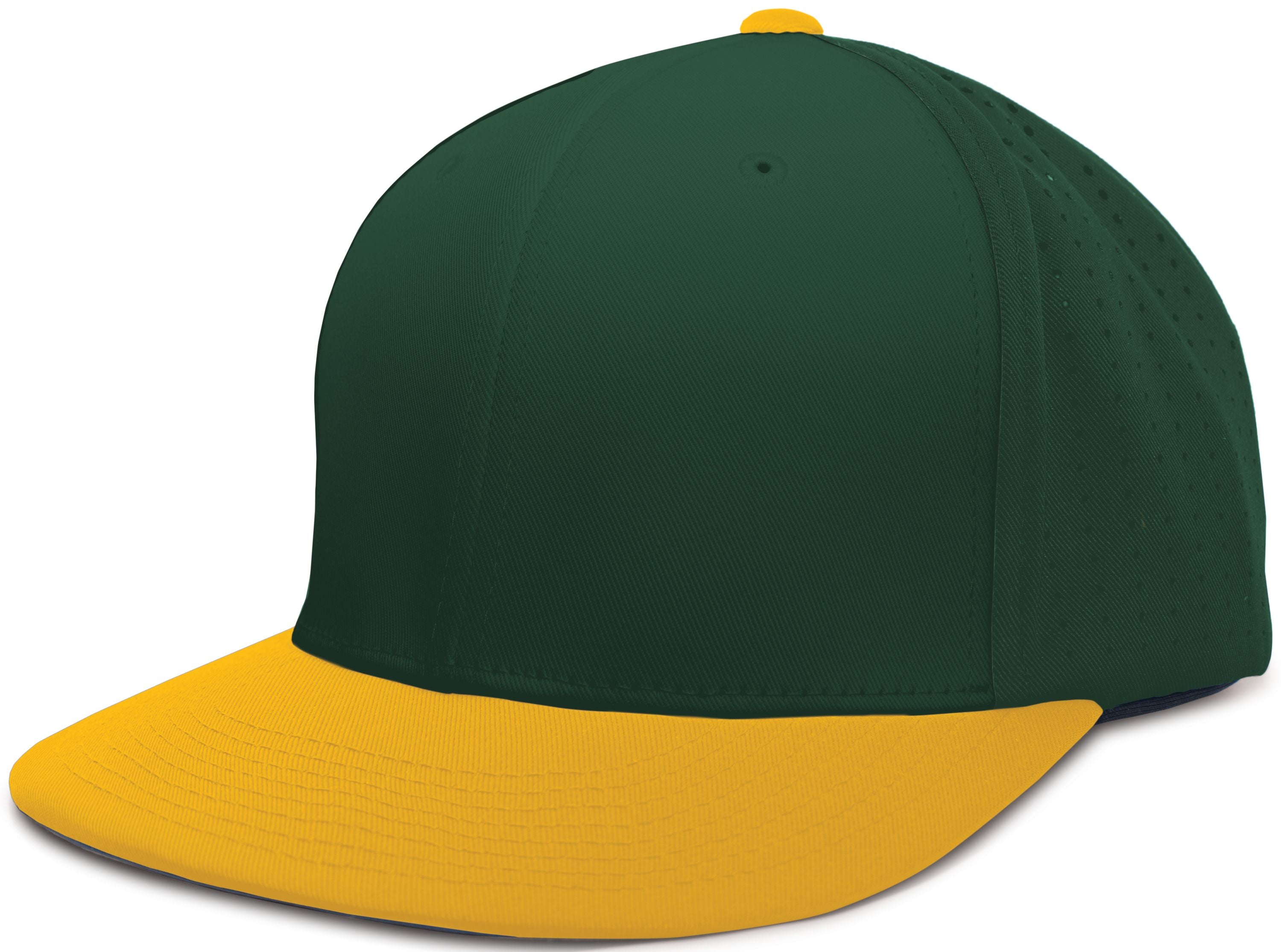 Perforated F3 Performance Flexfit® Cap - XS - DARK GREEN/GOLD