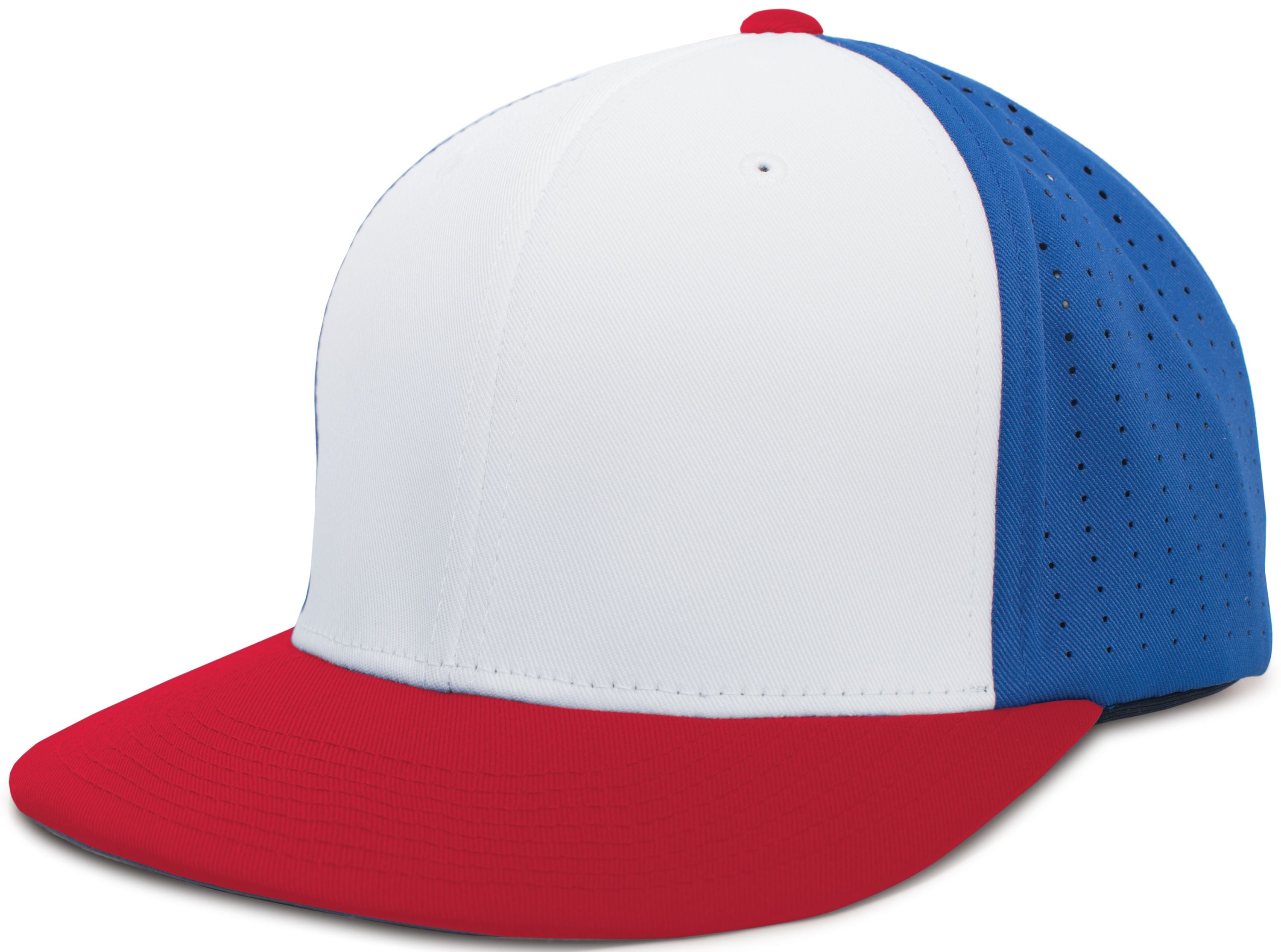 Perforated F3 Performance Flexfit® Cap - XS - WHITE/ROYAL/RED