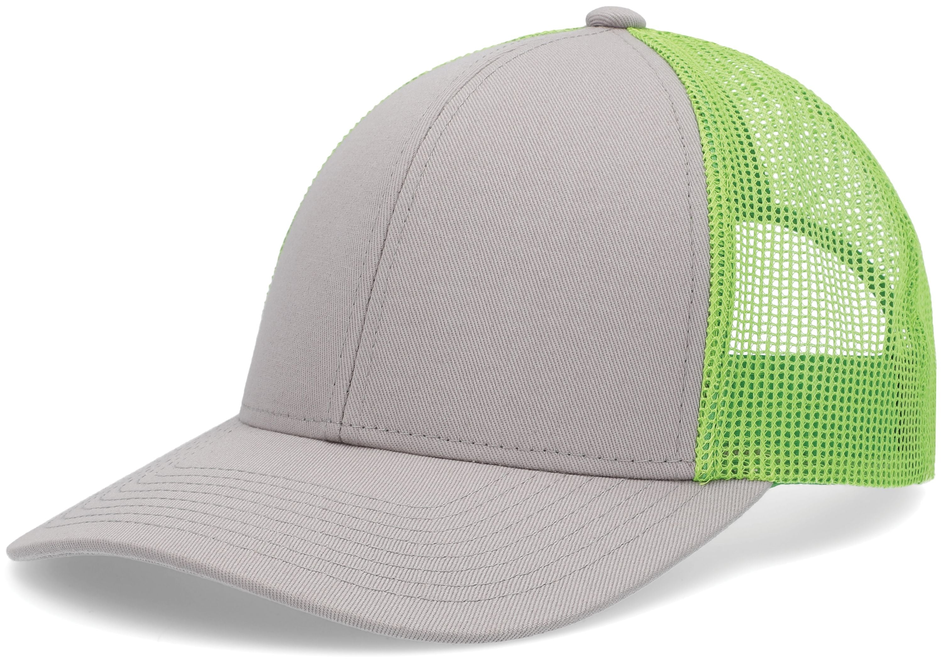 Low-Pro Trucker Cap - OS - HEATHER GREY/NEON GREEN/HEATHER GREY