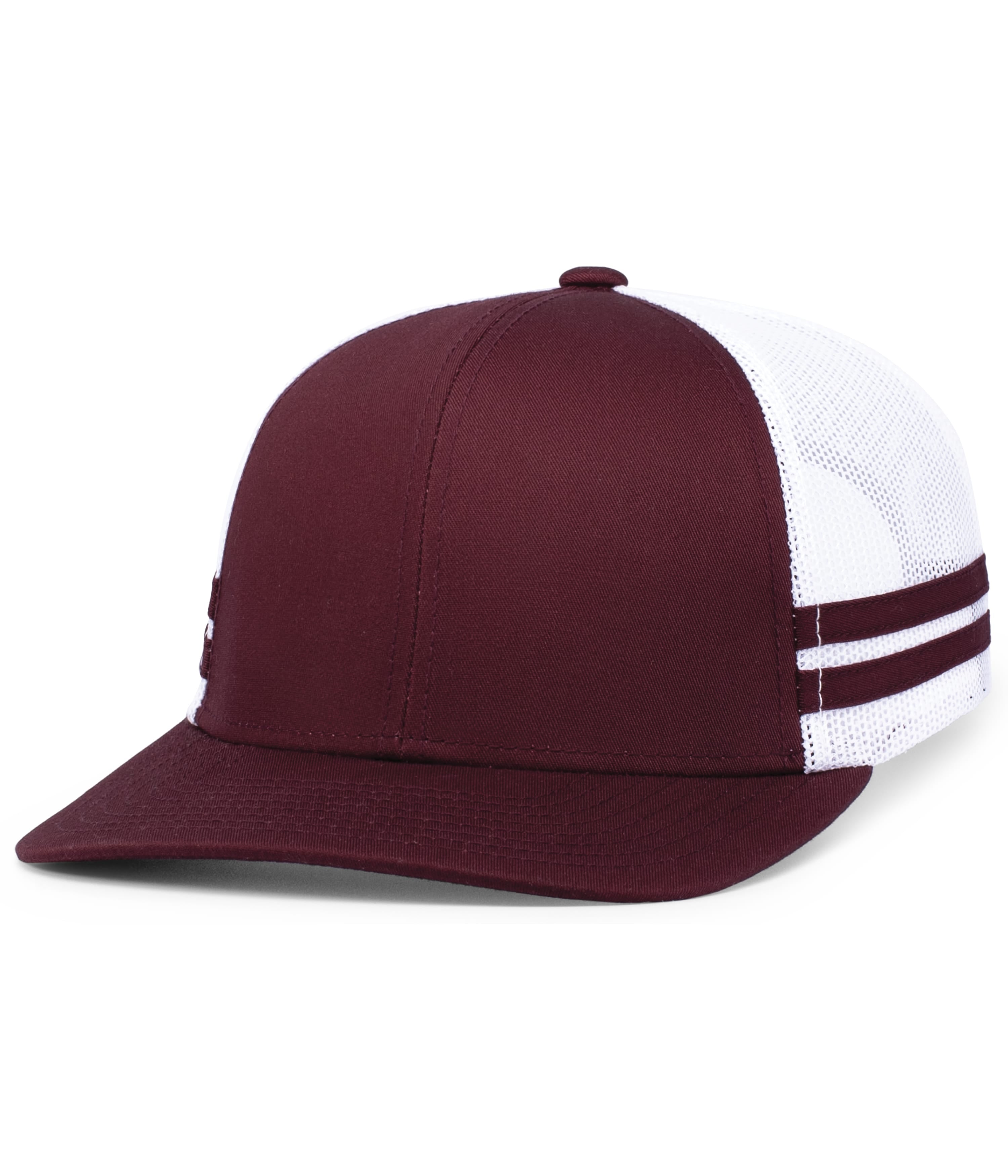 Low-Profile Stripe Trucker Cap - OS - MAROON/WHITE/MAROON