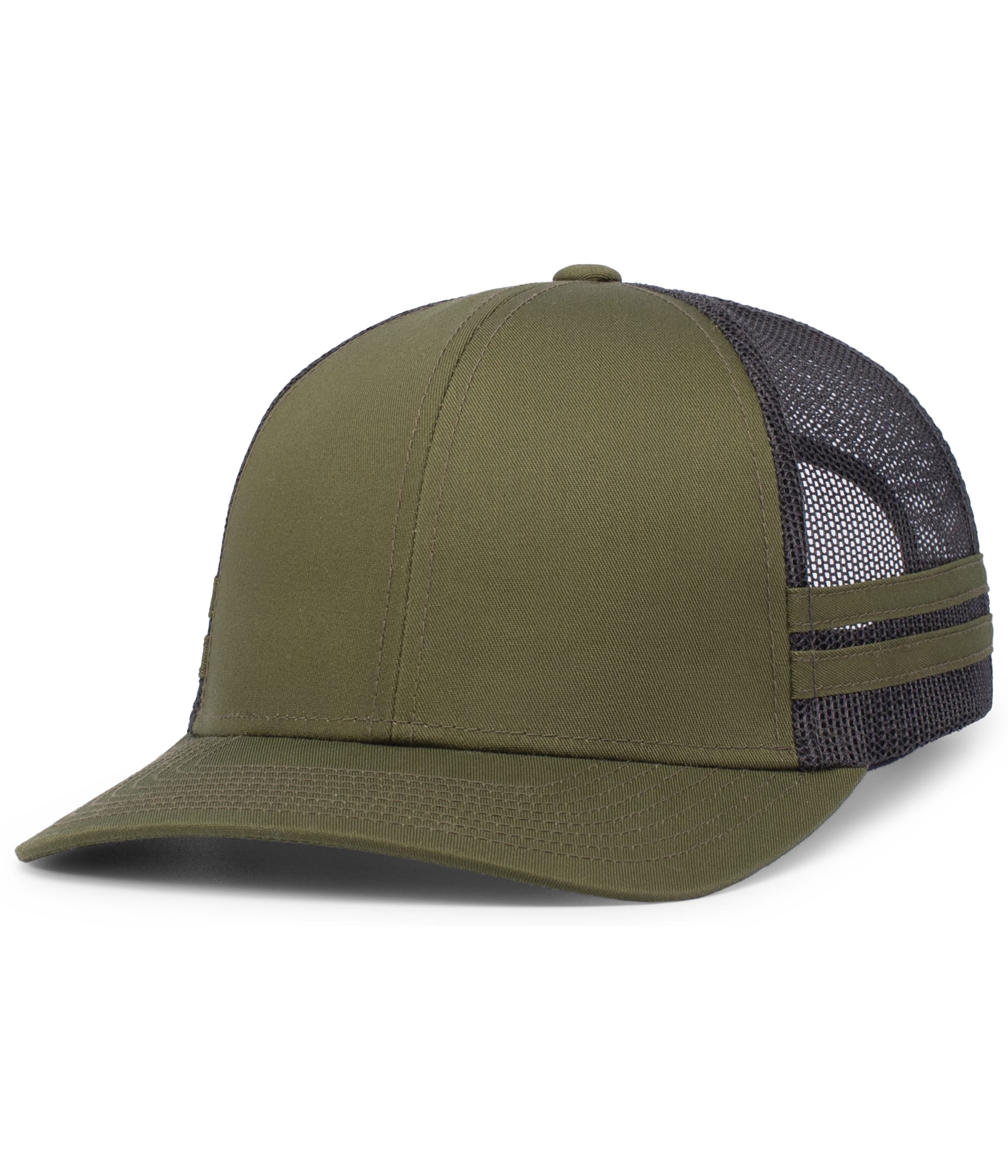 Low-Profile Stripe Trucker Cap - OS - MOSS/LT CHARCOAL/MOSS