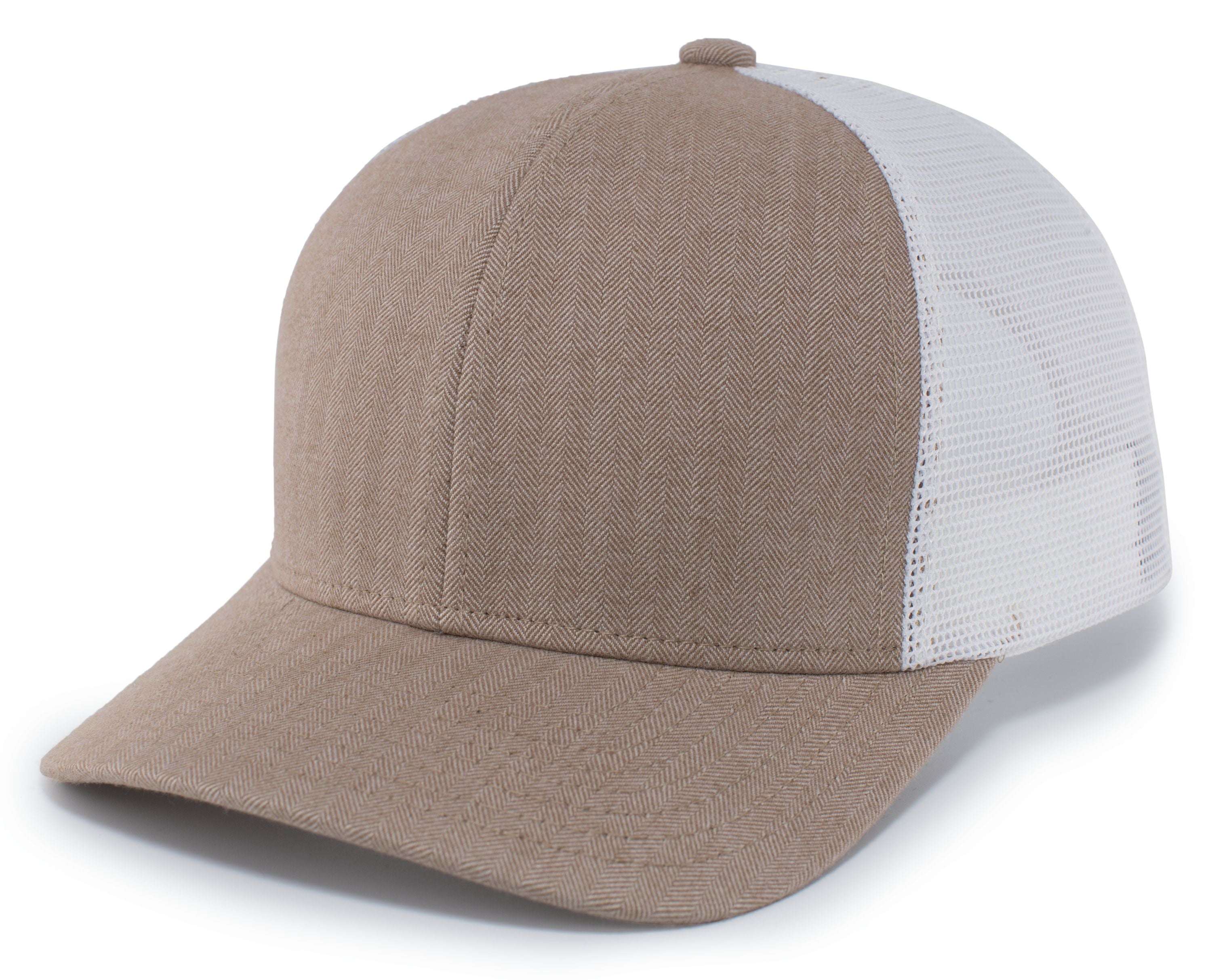 Herringbone Trucker Cap - OS - KHAKI/WHITE/KHAKI