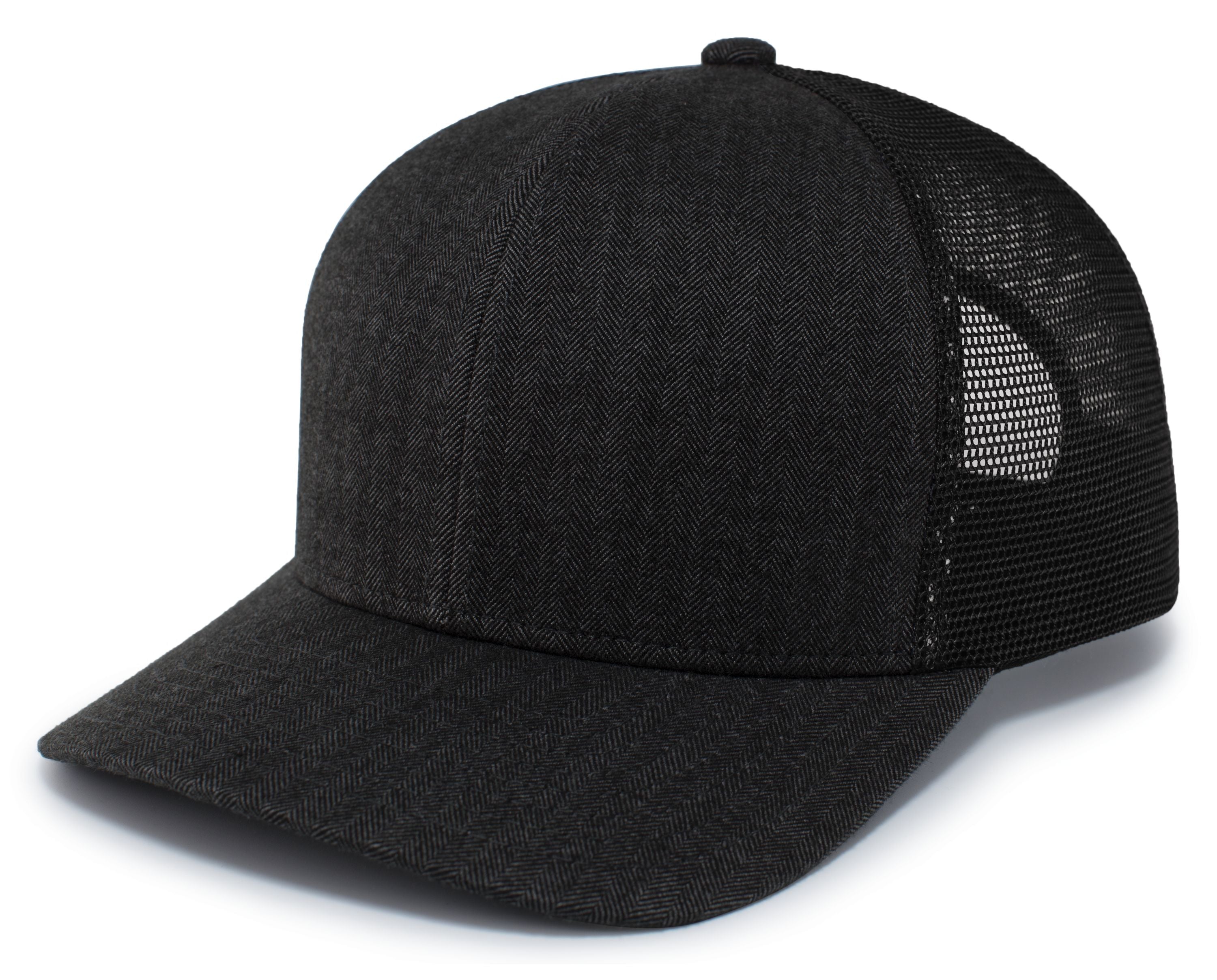 Herringbone Trucker Cap - OS - LIGHT CHARCOAL/BLACK/LIGHT CHARCOAL