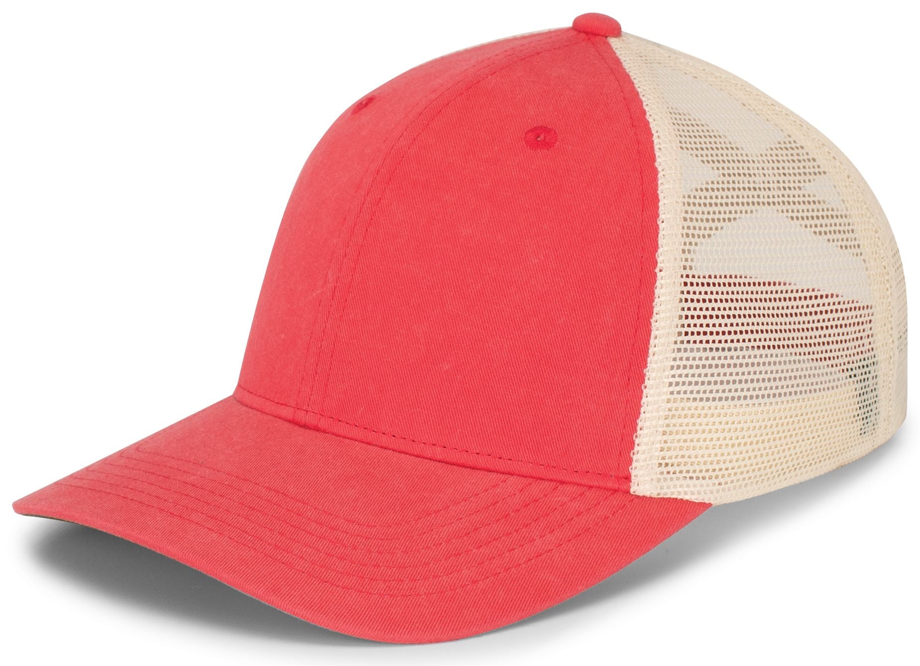 Ladies Ponytail Cap - OS - CORAL/BEIGE/CORAL