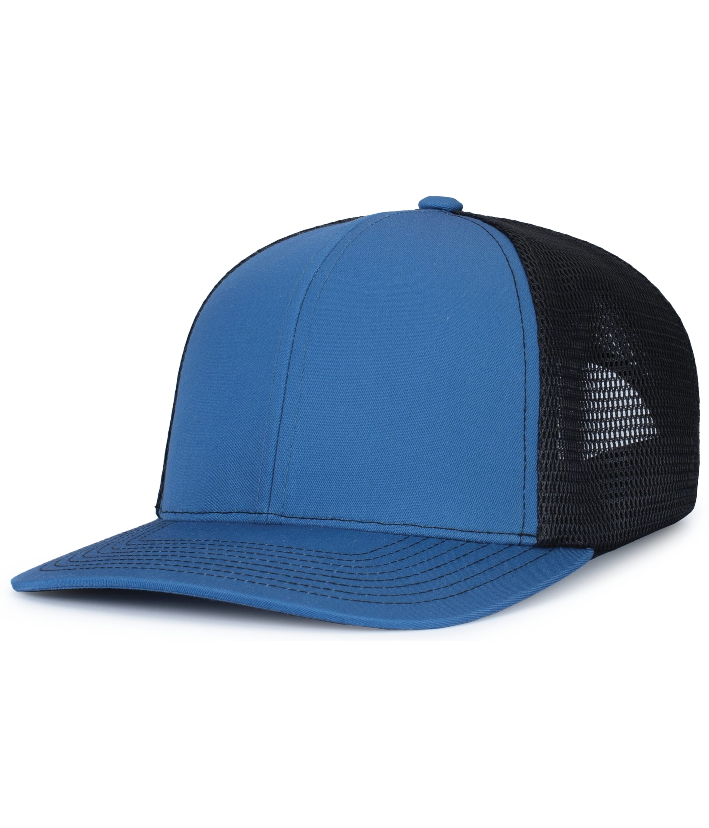 Contrast Stitch Trucker PacFlex Snapback Cap - OS - OCEAN BLUE/LT CHARCOAL/OCEAN BLUE