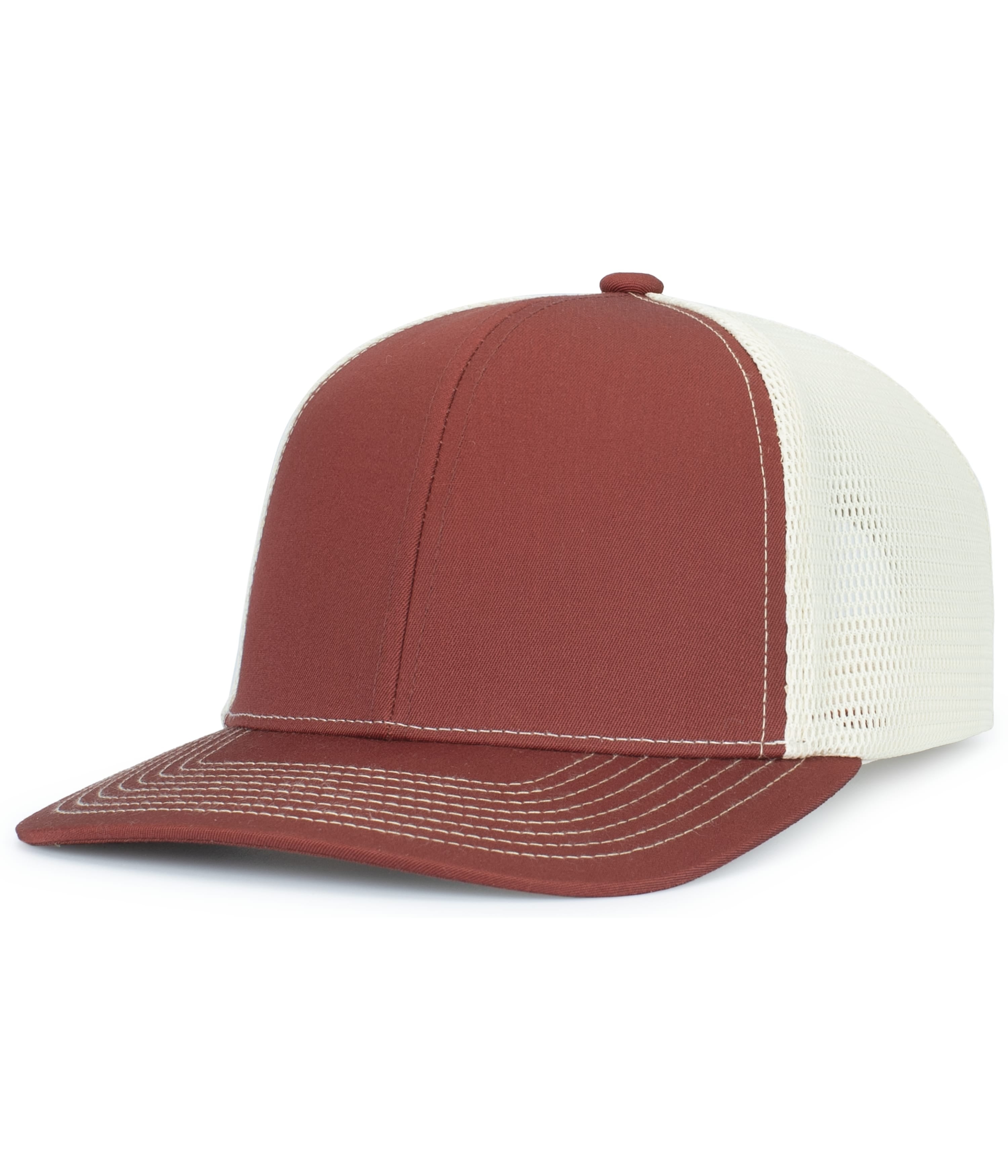 Contrast Stitch Trucker PacFlex Snapback Cap - OS - BRICK/BEIGE/BRICK