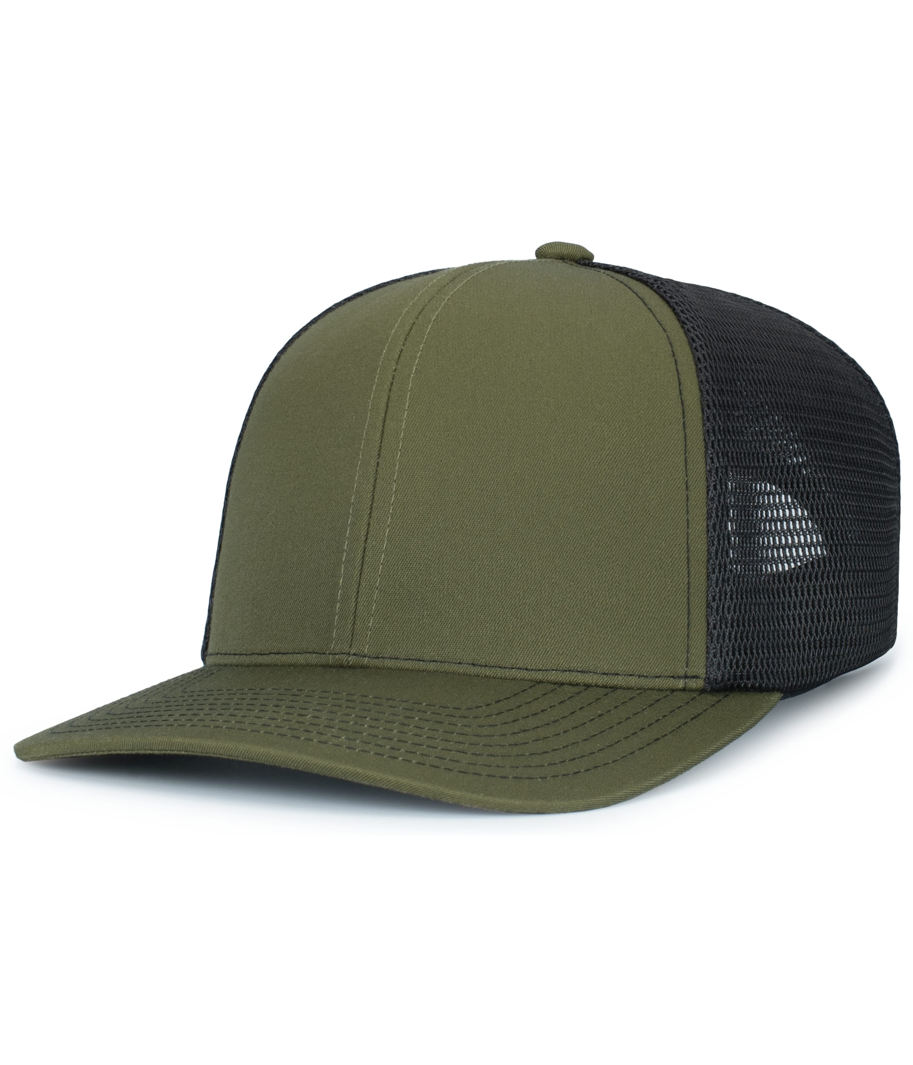 Contrast Stitch Trucker PacFlex Snapback Cap - OS - MOSS/LT CHARCOAL/MOSS