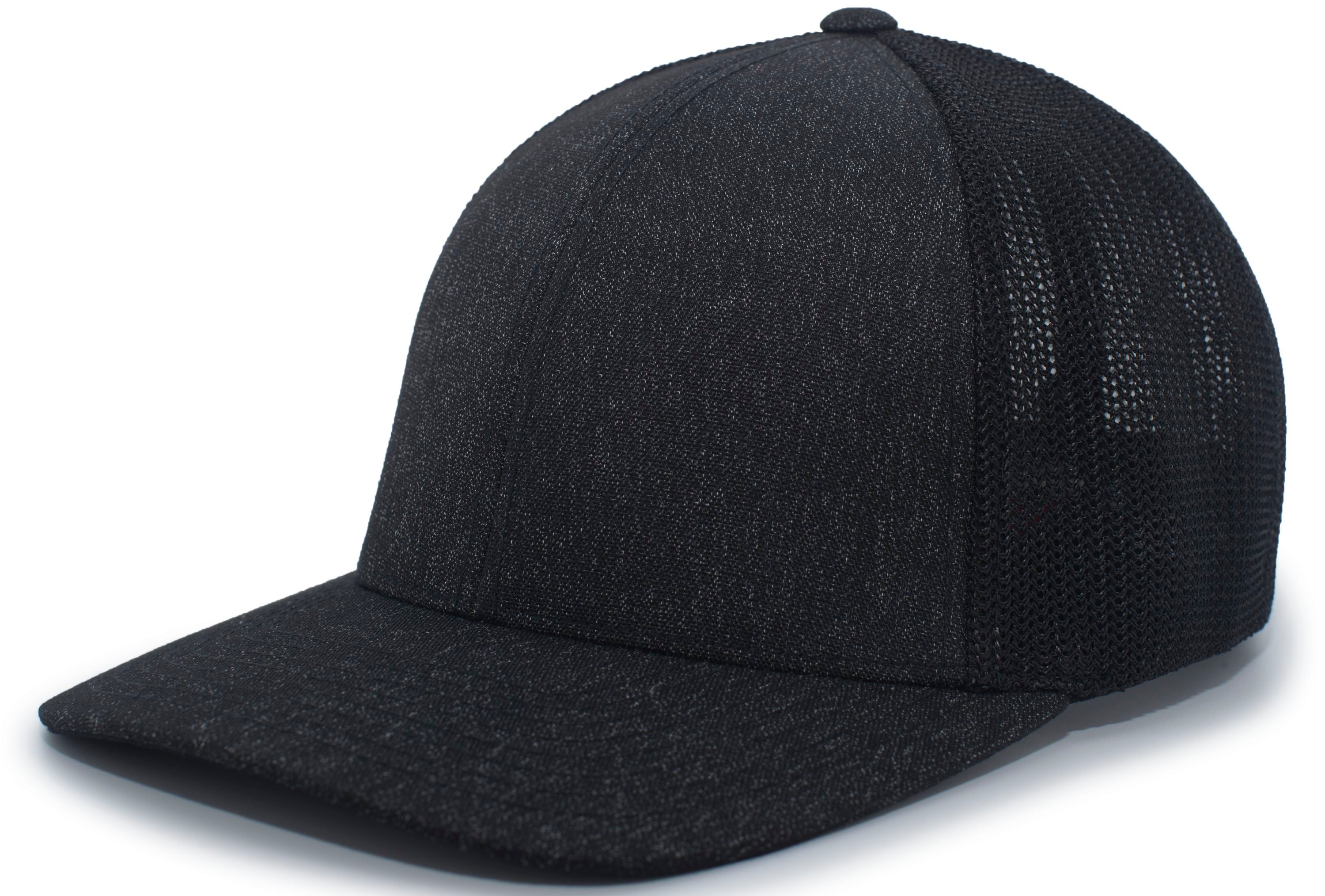 Heather Trucker PacFlex Cap - XS - BLACK HEATHER/BLACK