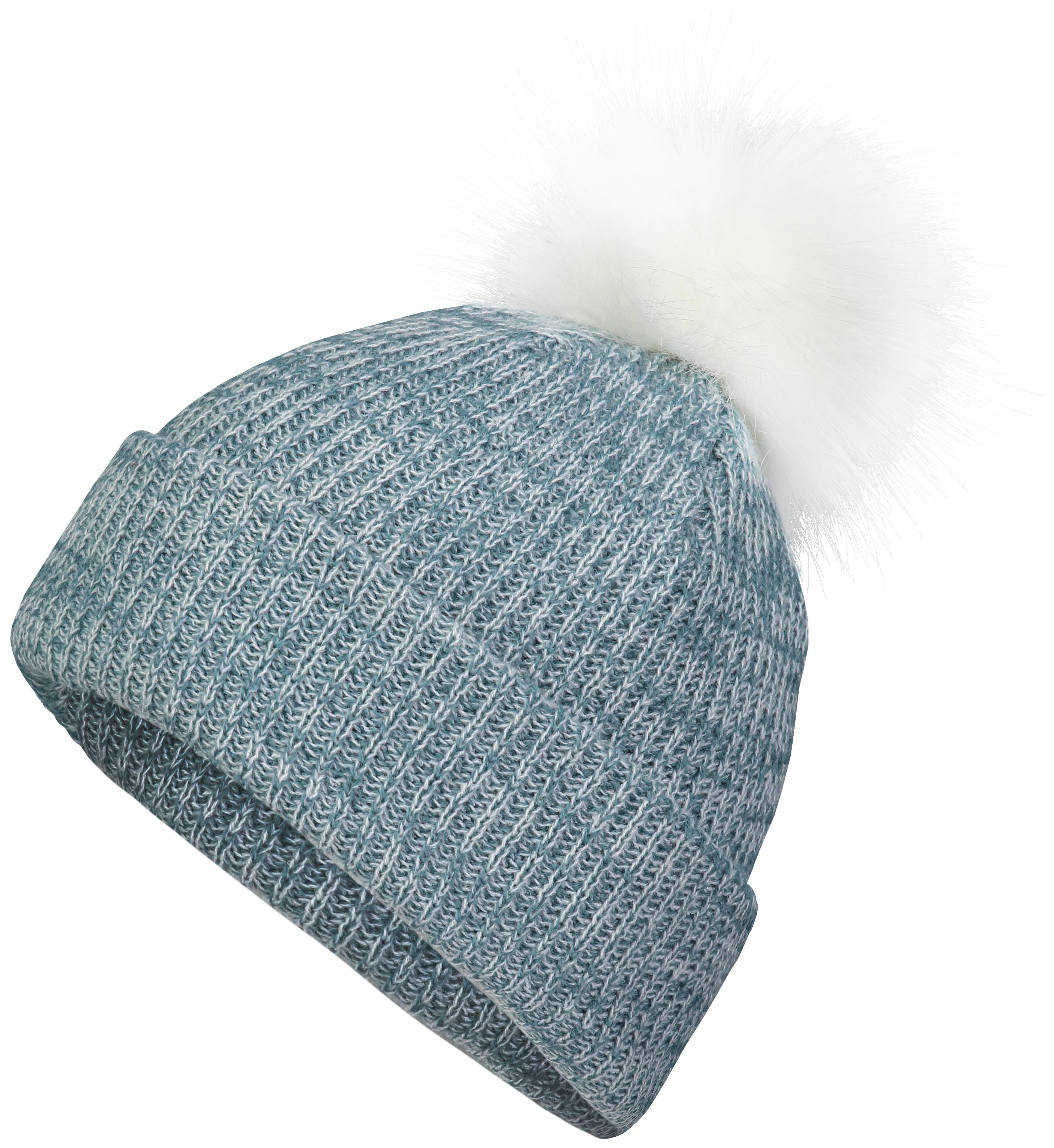 Faux Fur Pom Beanie - OS - STORM/WHITE
