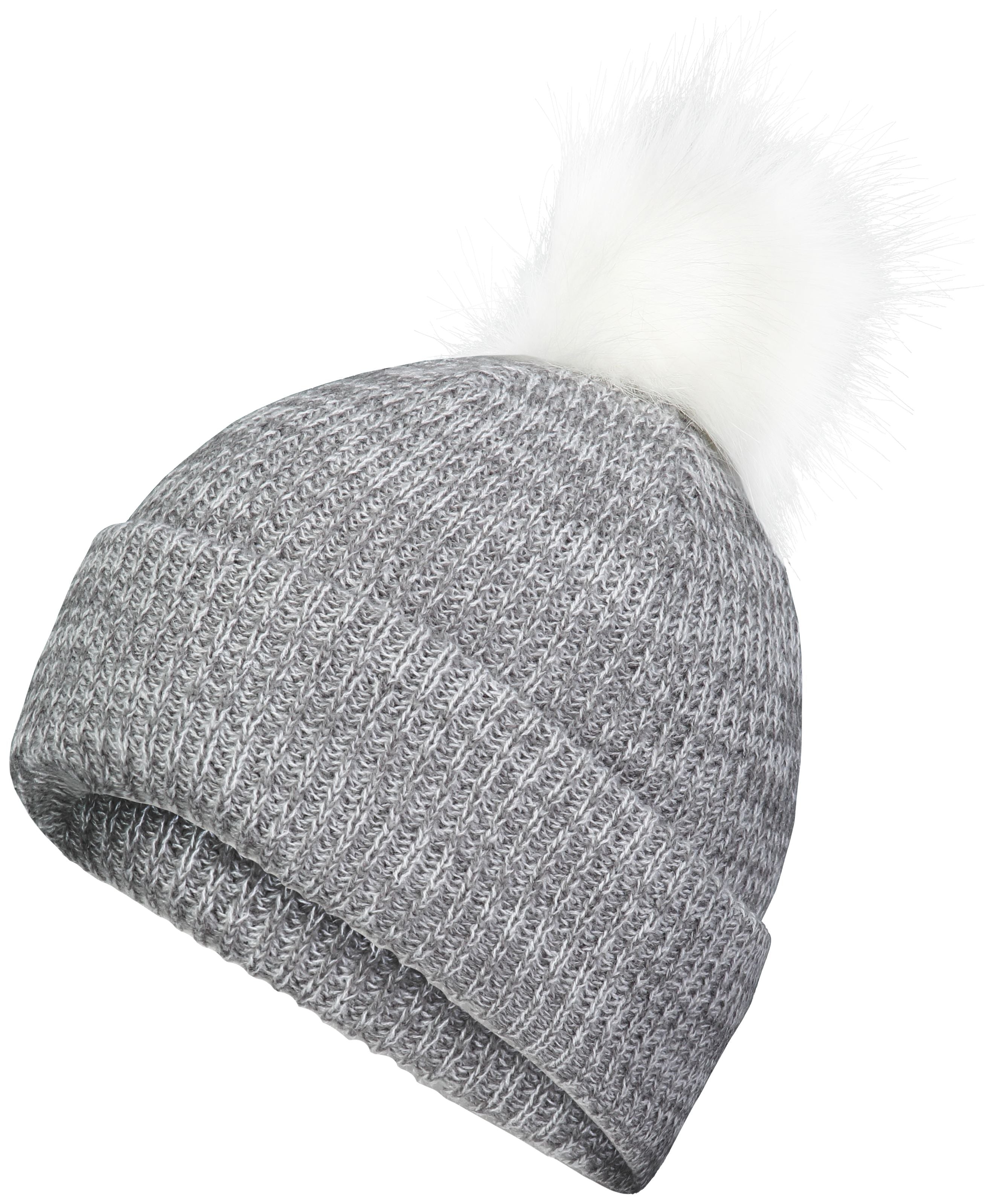 Faux Fur Pom Beanie - OS - GRAPHITE/WHITE