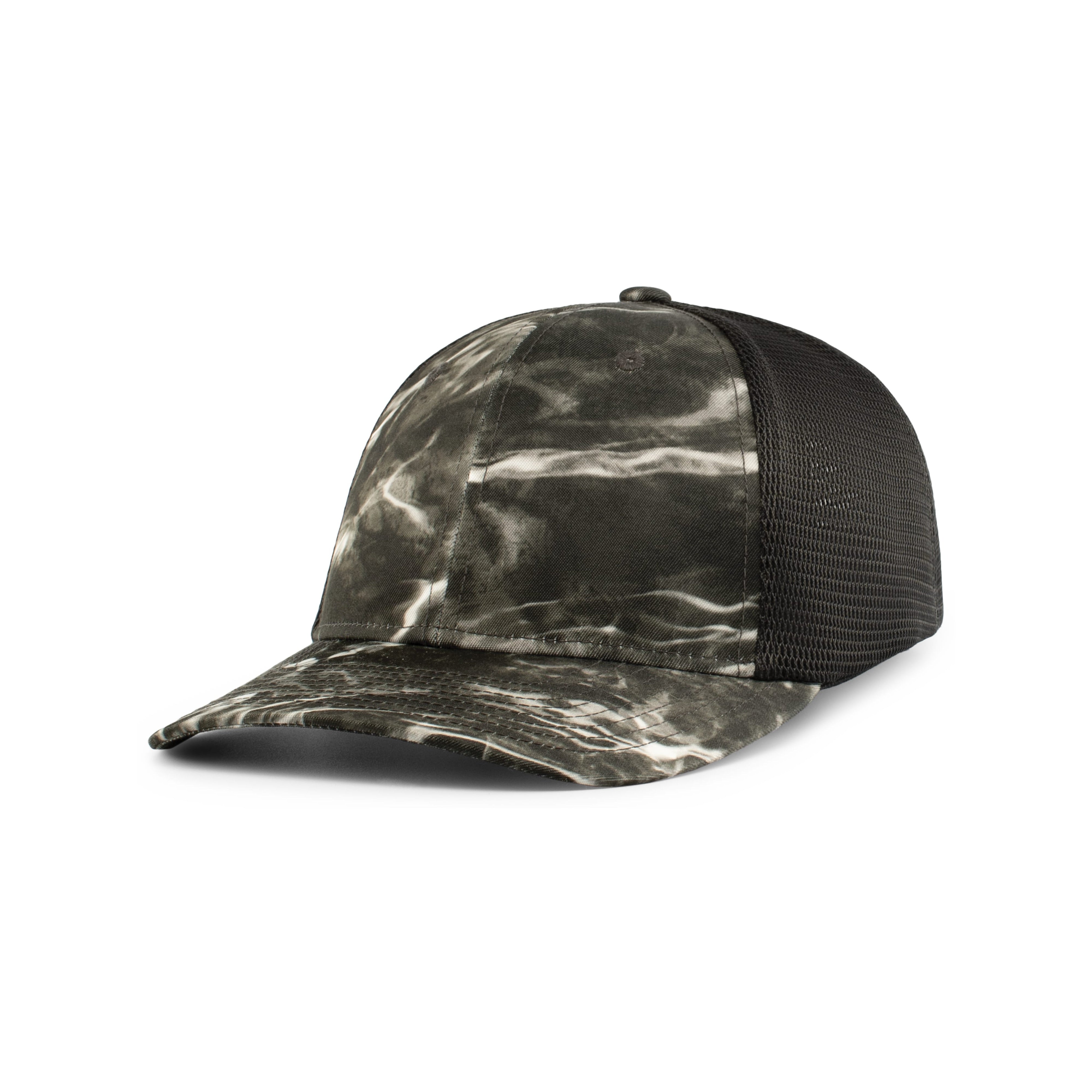 Mossy Oak�� Low-Profile Trucker PacFlex Cap - L/XL - ELEMENTS AGUA BLACKTIP/BLACK/ELEMENTS AGUA BLACKTIP