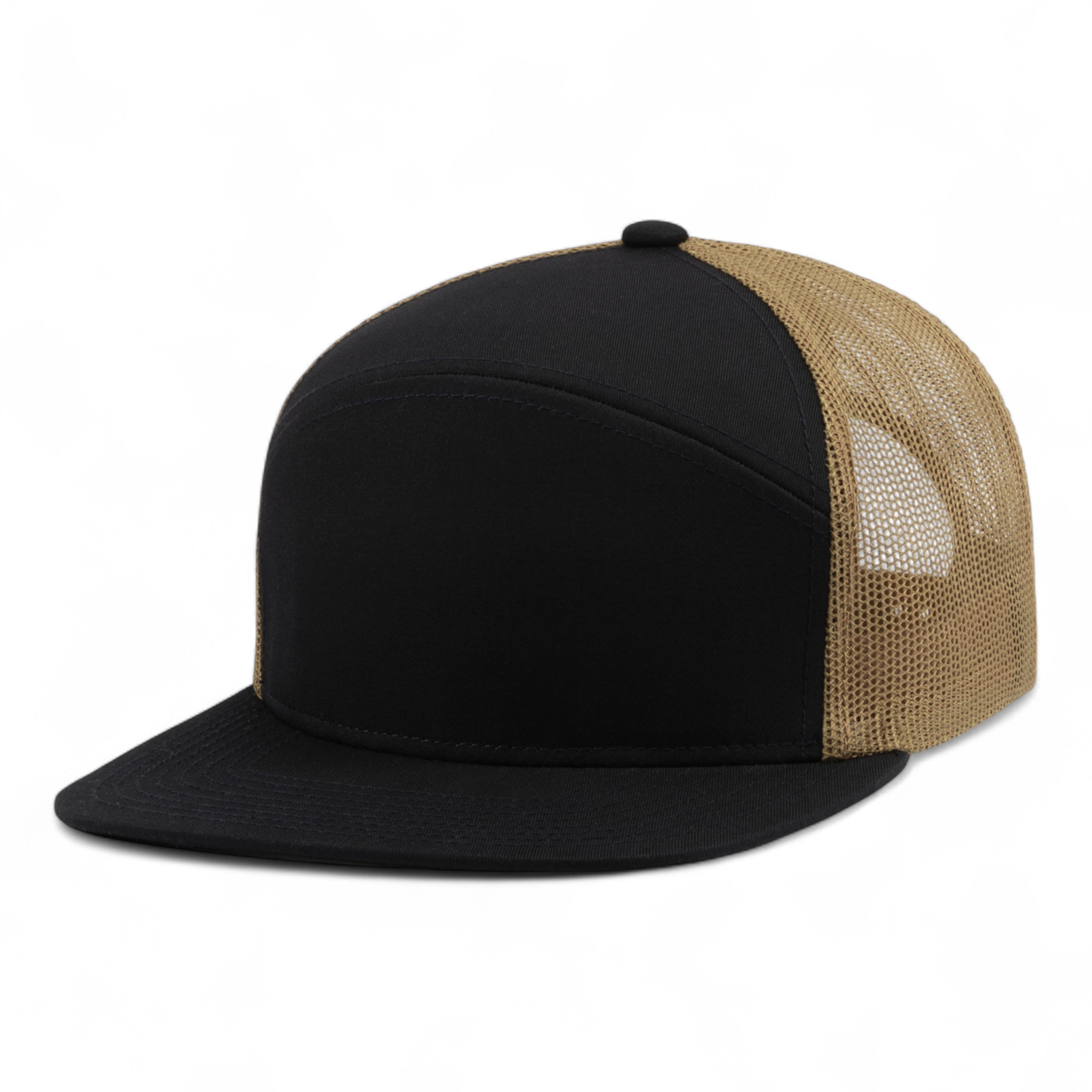 6-Panel Arch Trucker Snapback Cap - OS - NAVY/BUCK/NAVY