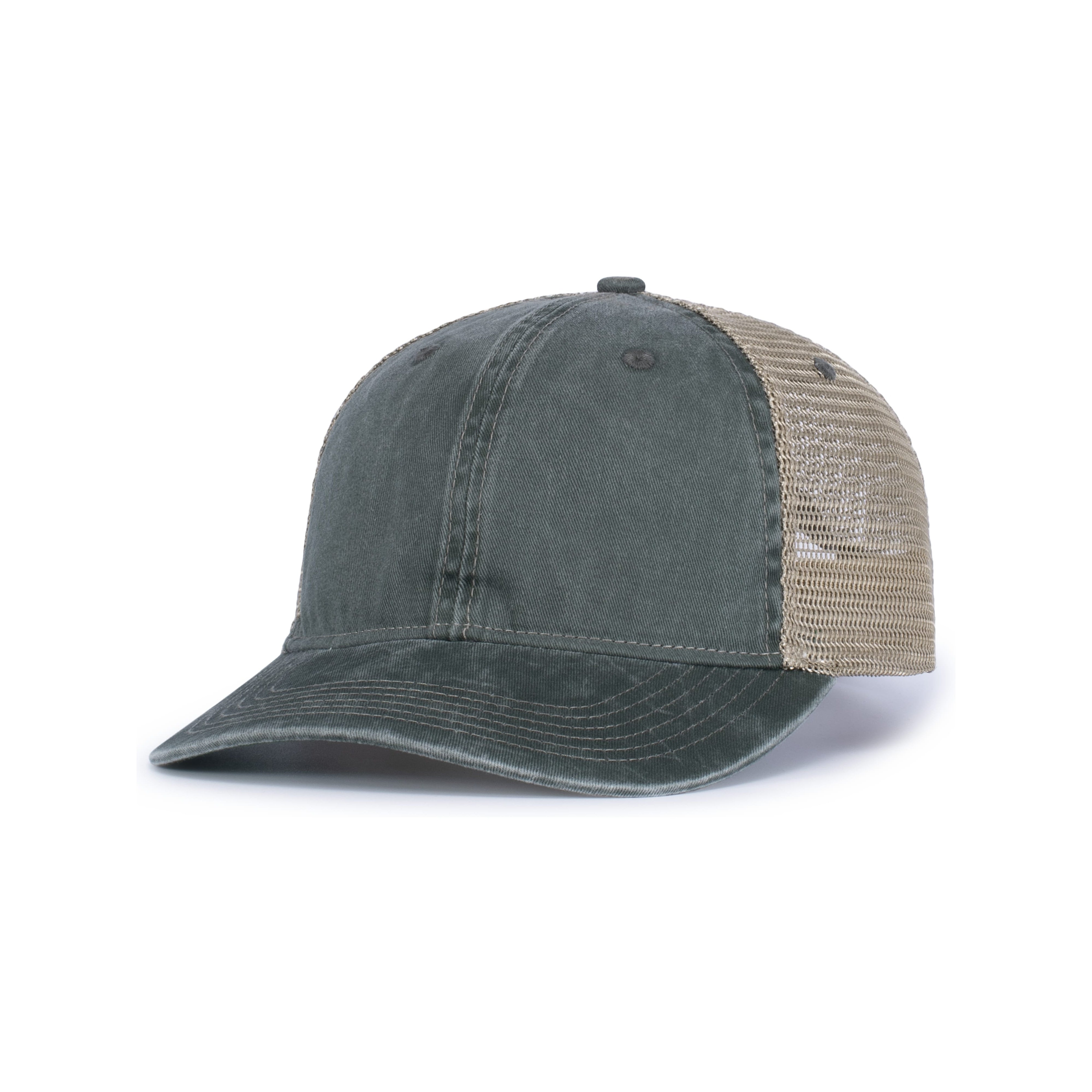 Vintage &quot;Dirty&quot; Trucker Snapback Cap - OS - DARK GREEN/TAN/DARK GREEN
