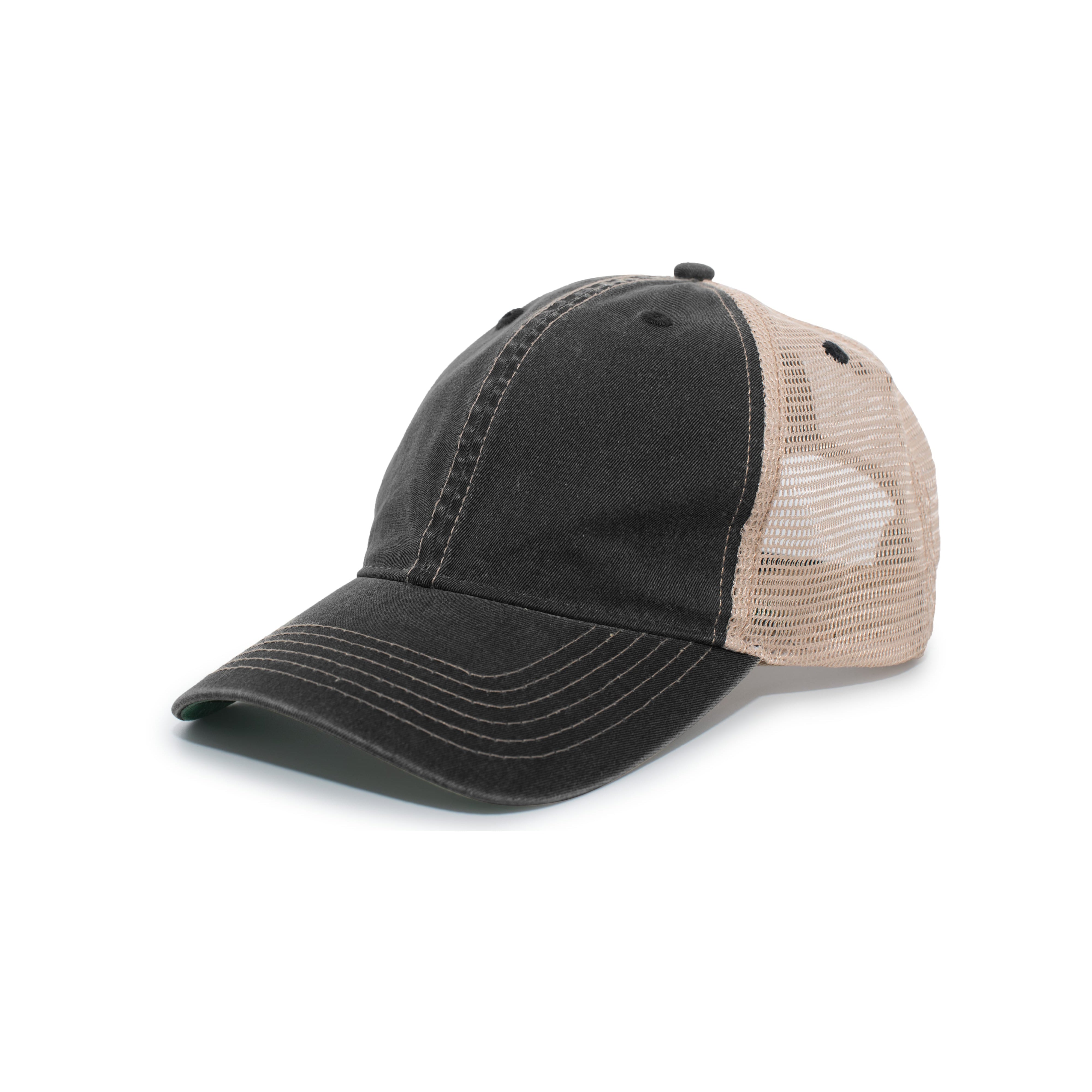 Vintage &quot;Dirty&quot; Trucker Snapback Cap - OS - BLACK/TAN/BLACK